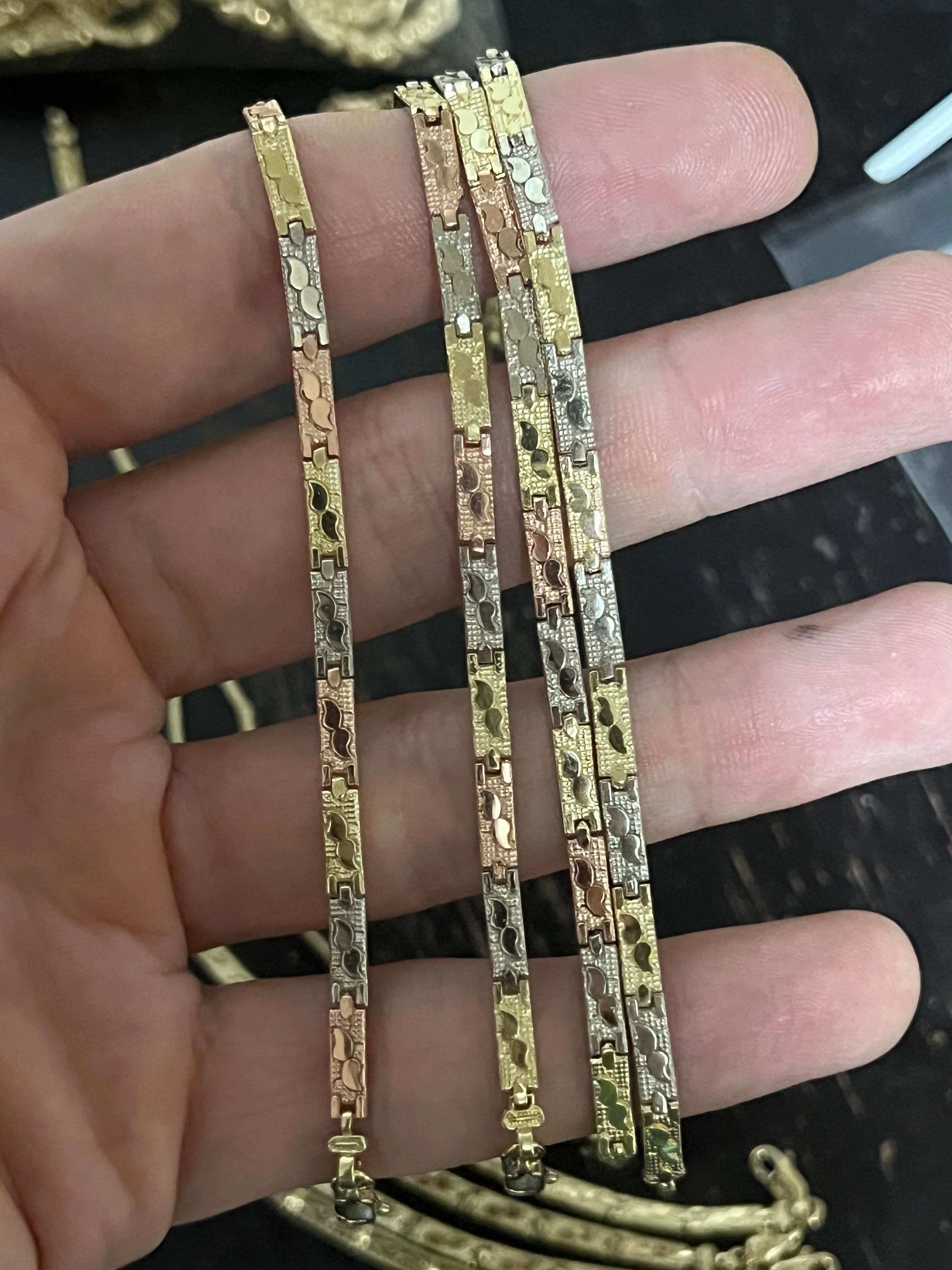 10k Solid Gold Yellow NUGGET 7.5-8 INCH 5.5-12MM BRRACELET - Image 14