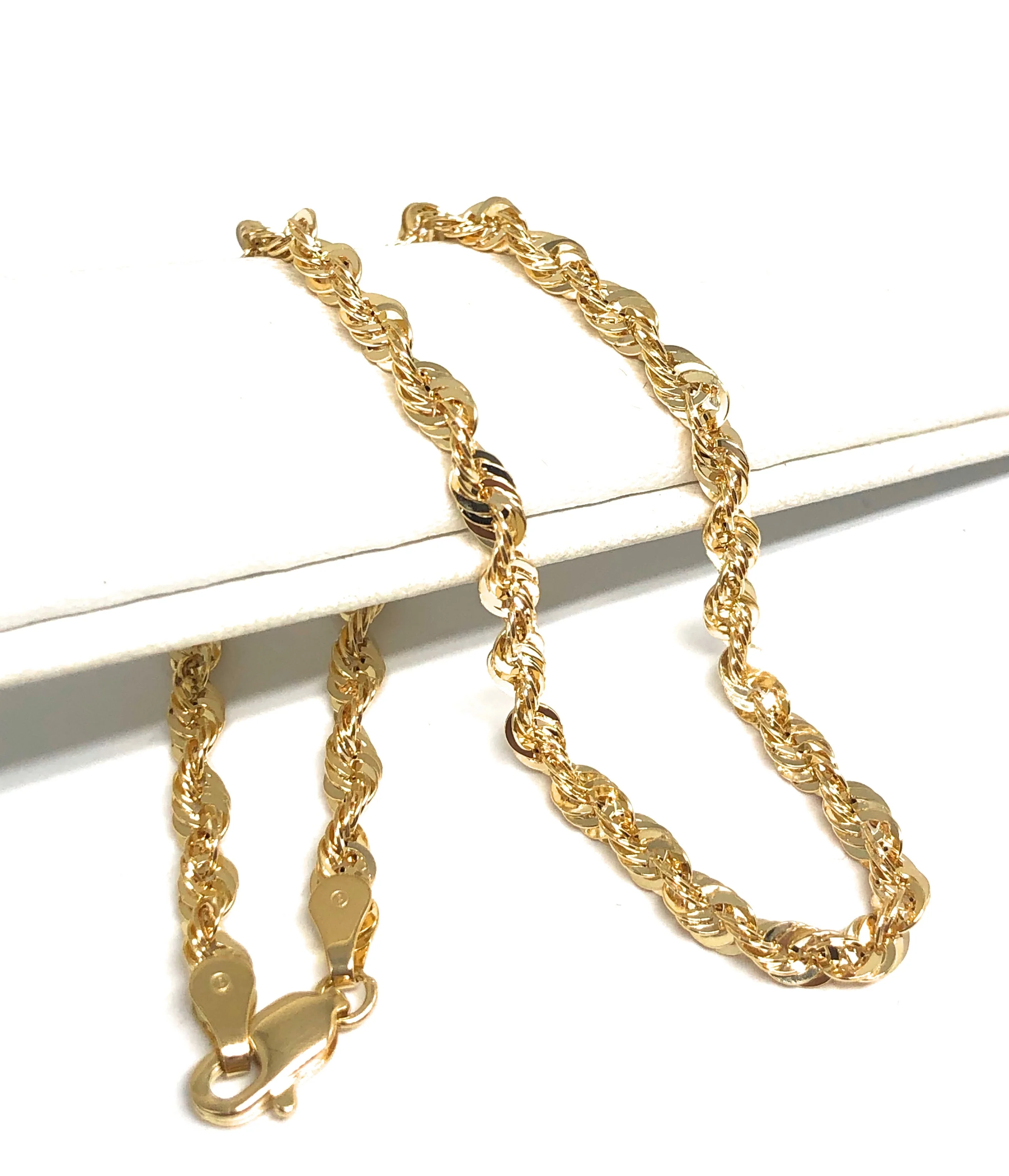 10k Solid Gold Yellow Rope Brracelet 7-10 inch 3.3mm Width - Image 2