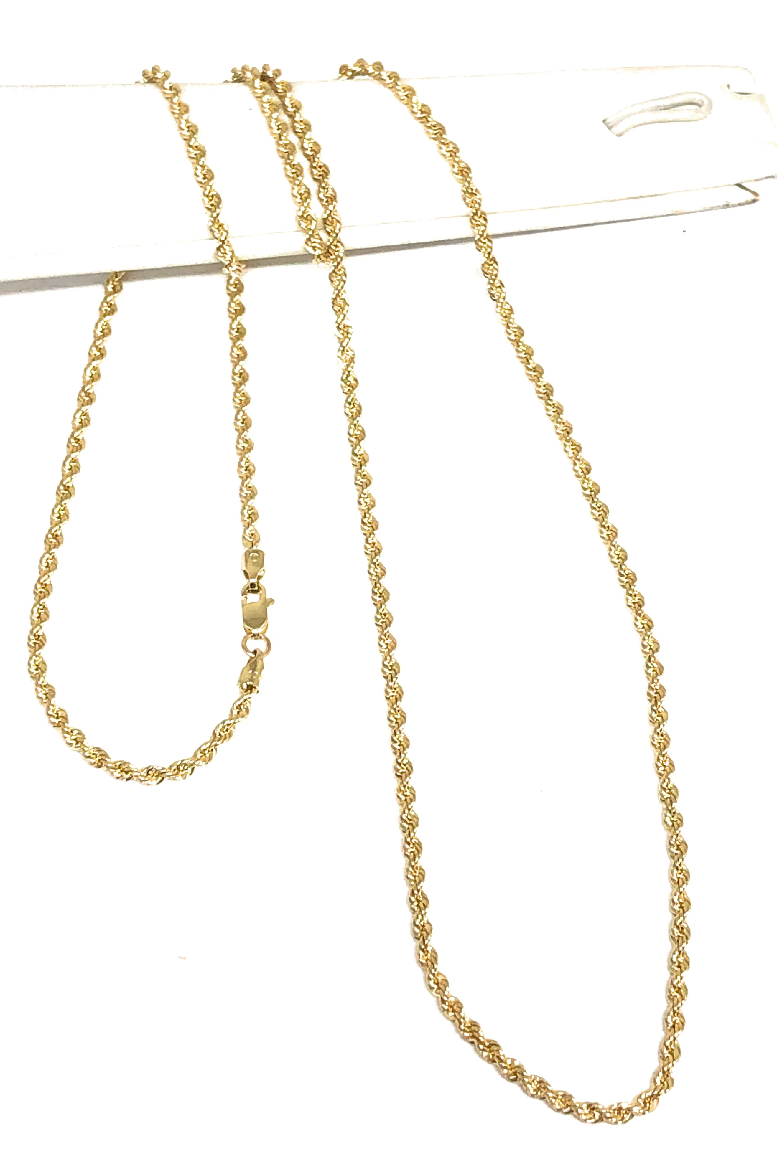 10k Solid Gold Yellow Rope Chain 16-26 inches 2.3mm (Semi-Hollow Style) - Image 3