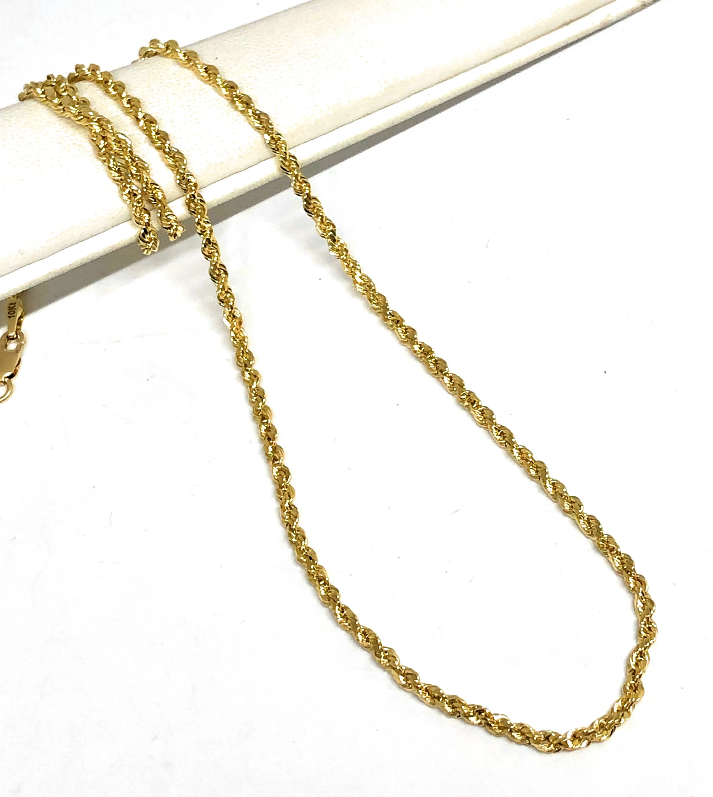 10k Solid Gold Yellow Rope Chain 18,20,22,24 inches 2.5mm (Semi-Hollow Style) - Image 3