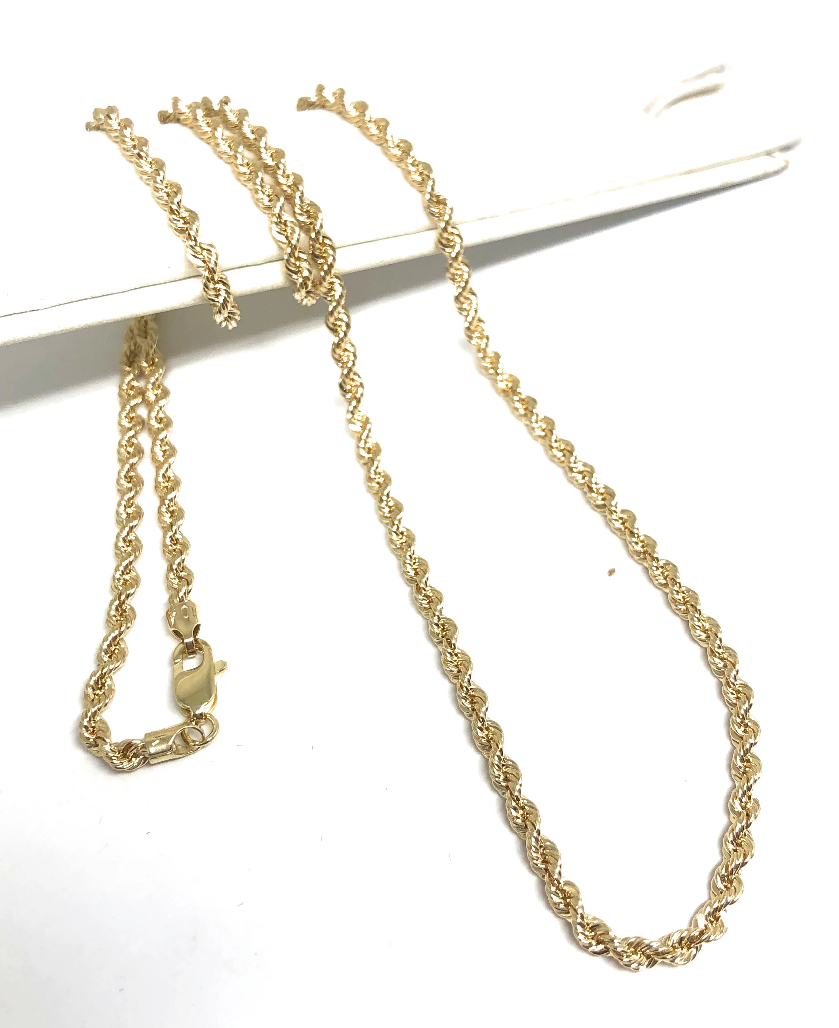 10k Solid Gold Yellow Rope Chain 18-26 inches 2.9mm (Semi-Hollow Style) - Image 4