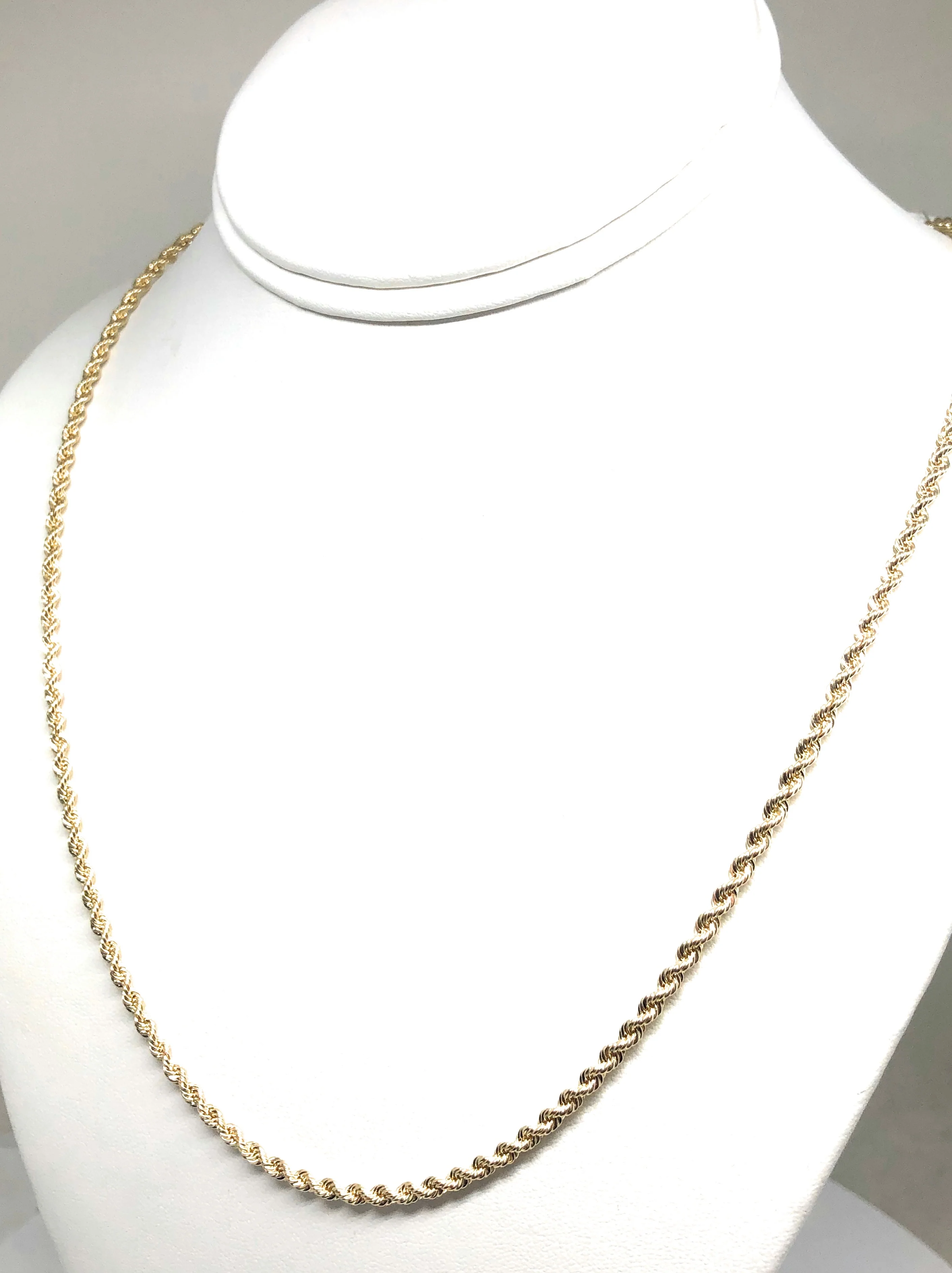 10k Solid Gold Yellow Rope Chain 18-26 inches 2.9mm (Semi-Hollow Style) - Image 7