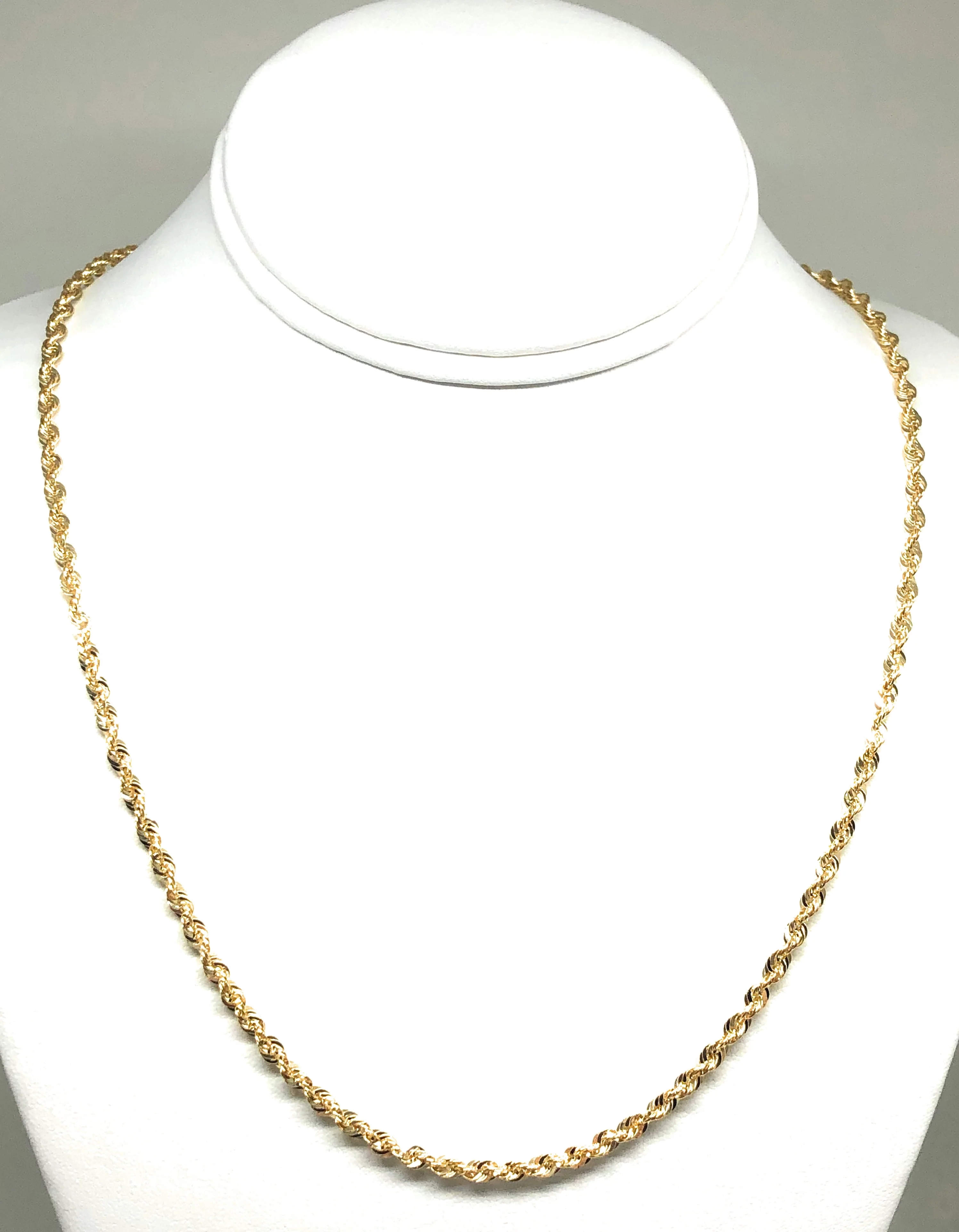 10k Solid Gold Yellow Rope Chain 18-30 inches 3.3mm (Semi-Hollow Style) - Image 5
