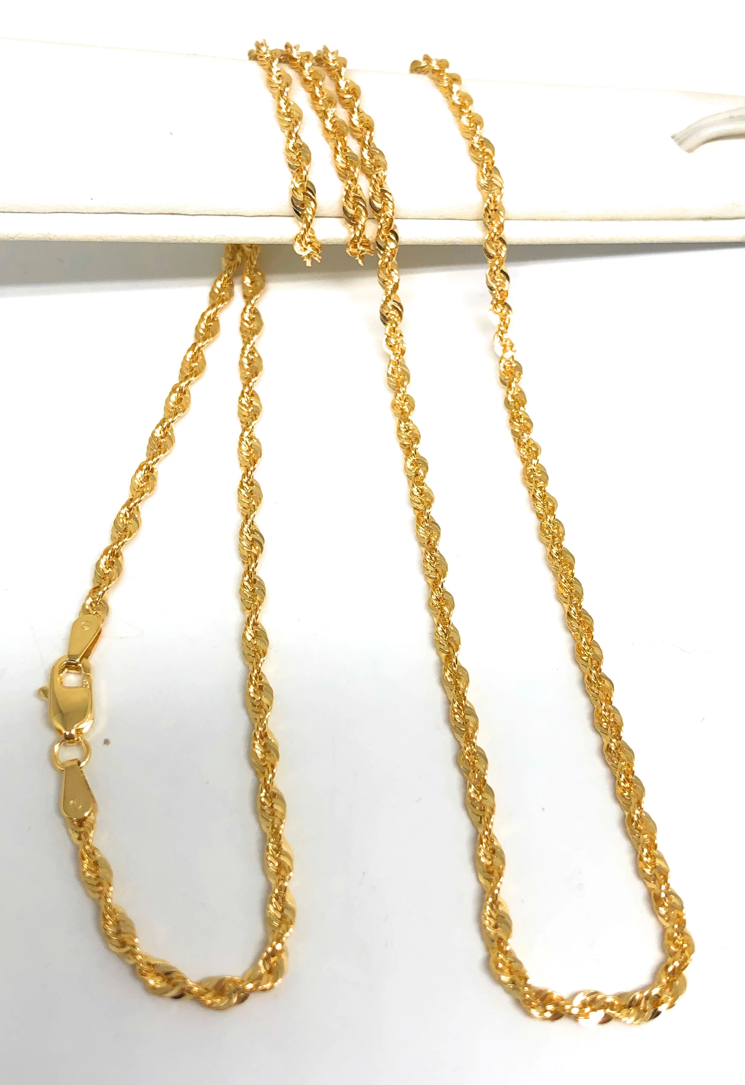 10k Solid Gold Yellow Rope Chain 22-26 inches 2.7mm (Semi-Hollow Style) - Image 3