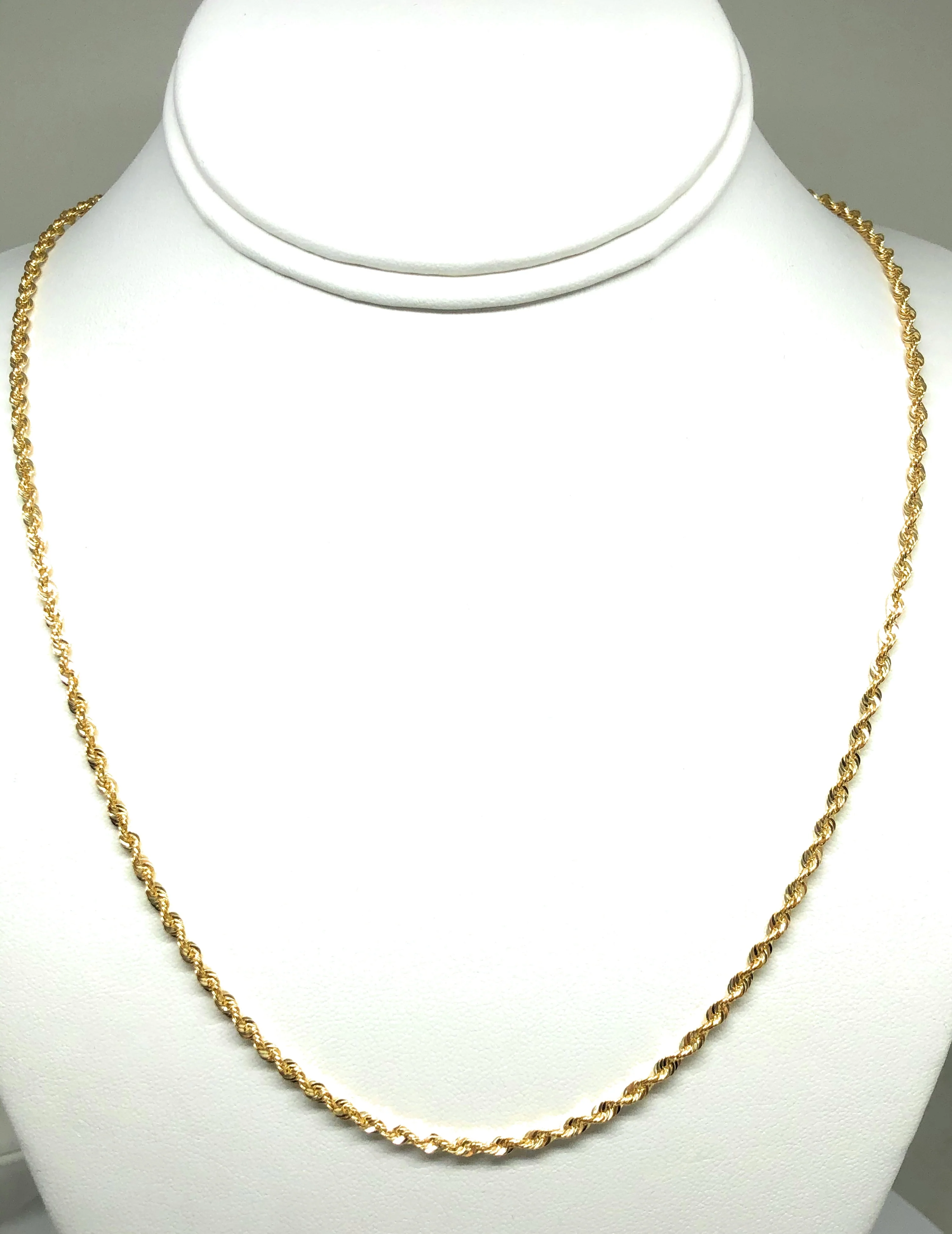 10k Solid Gold Yellow Rope Chain 22-26 inches 2.7mm (Semi-Hollow Style) - Image 5