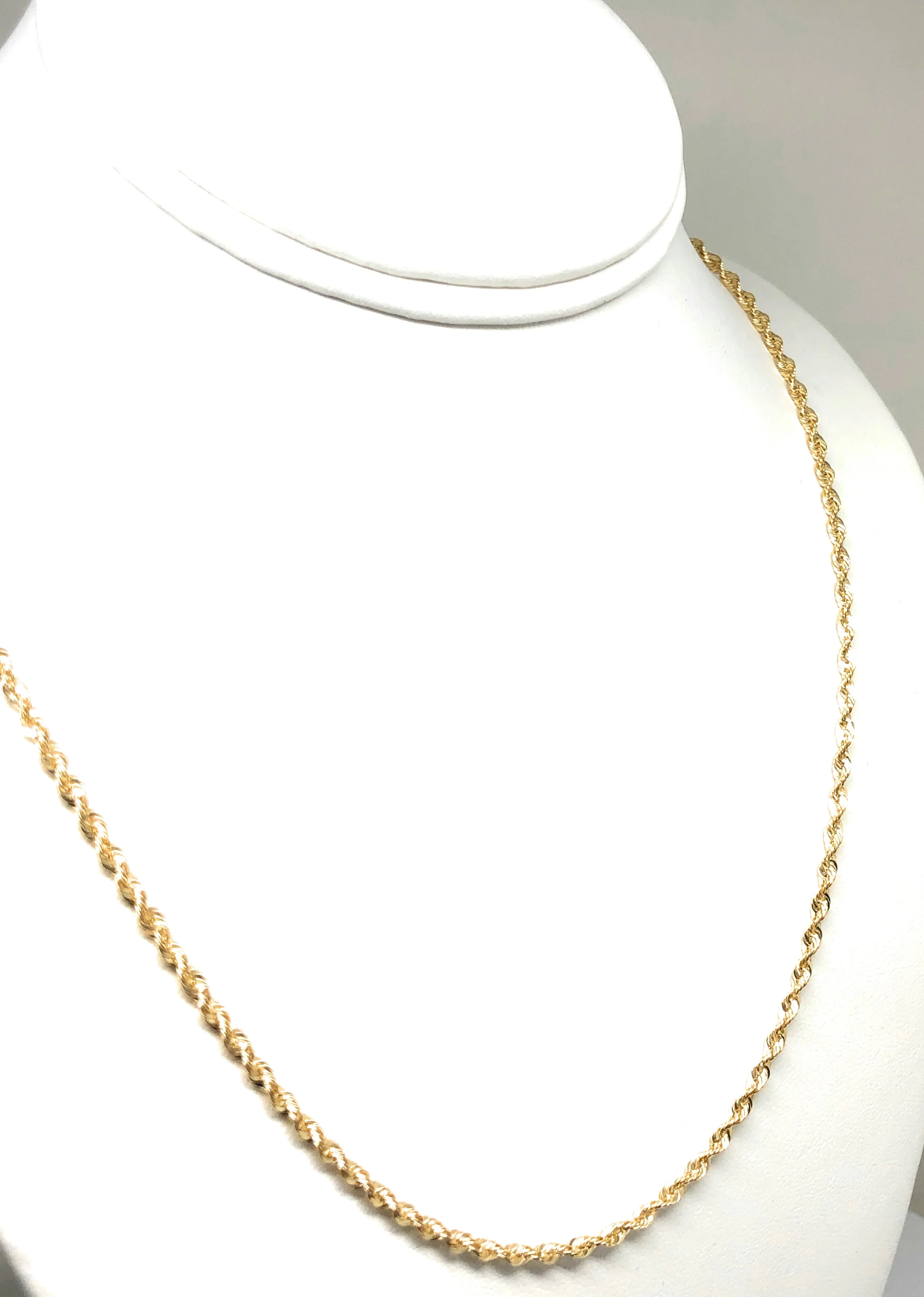 10k Solid Gold Yellow Rope Chain 22-26 inches 2.7mm (Semi-Hollow Style) - Image 6