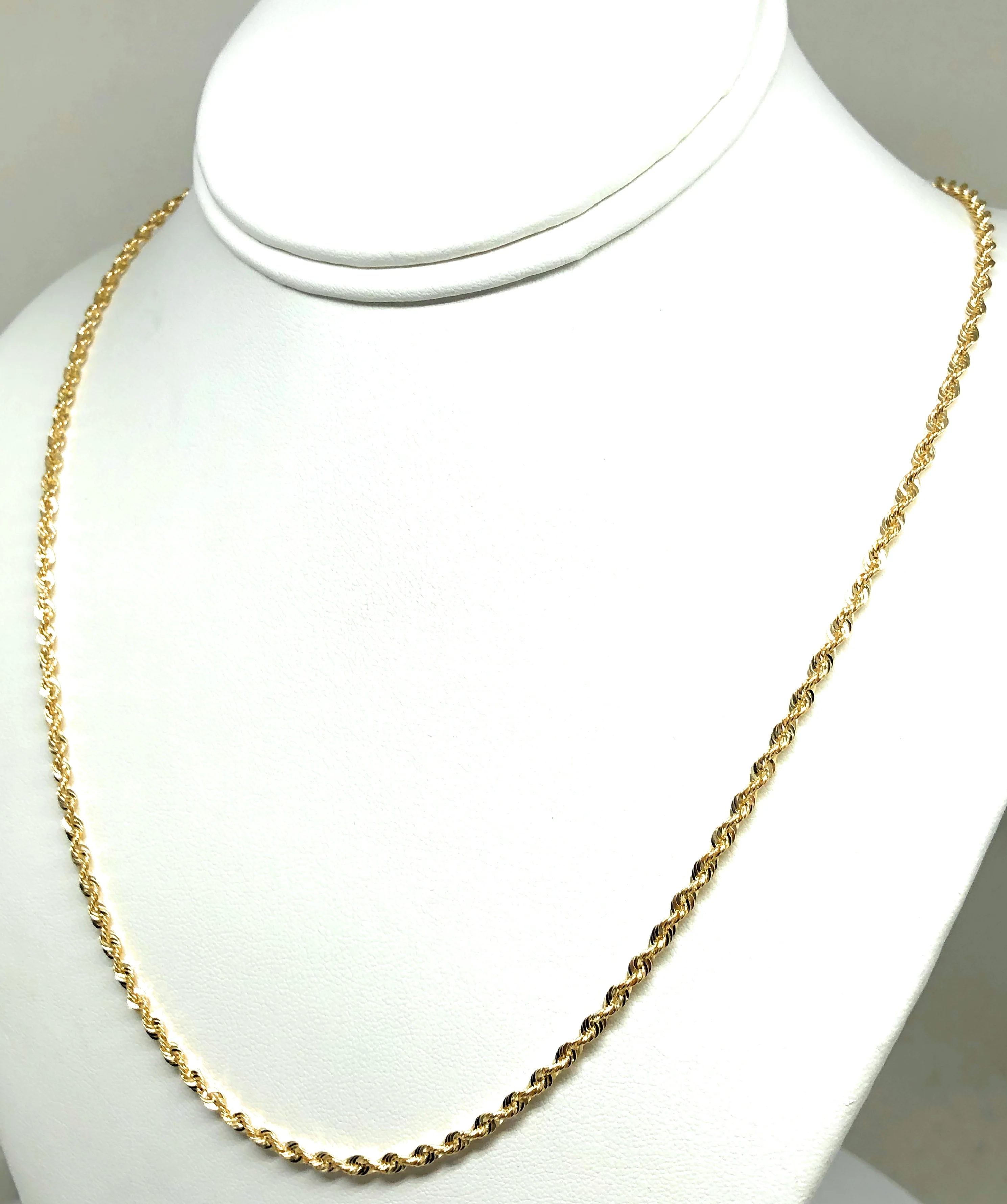 10k Solid Gold Yellow Rope Chain 22-26 inches 2.7mm (Semi-Hollow Style) - Image 7