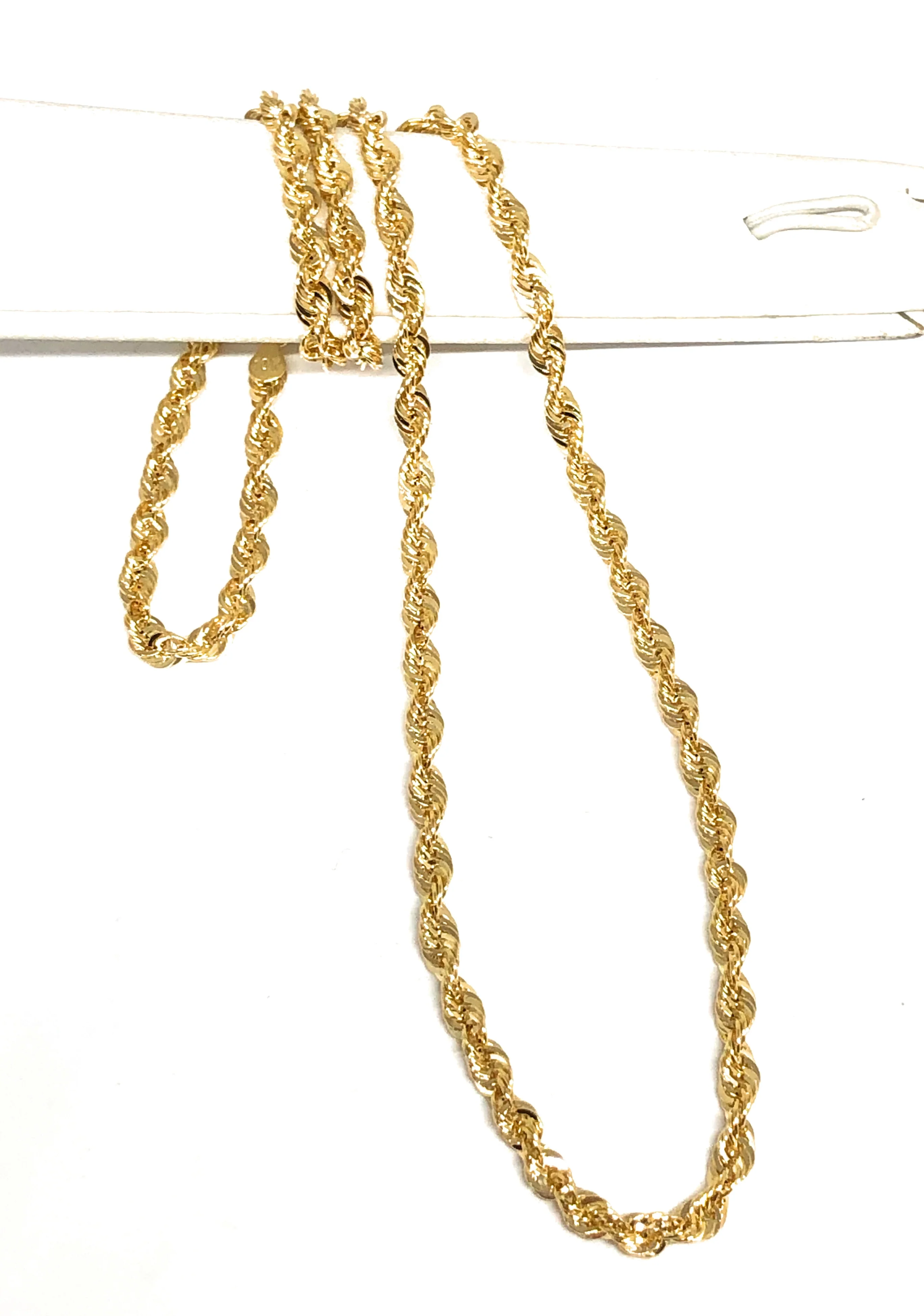 10k Solid Gold Yellow Rope Chain 22-26 inches 3.8mm (Semi-Hollow Style) - Image 3