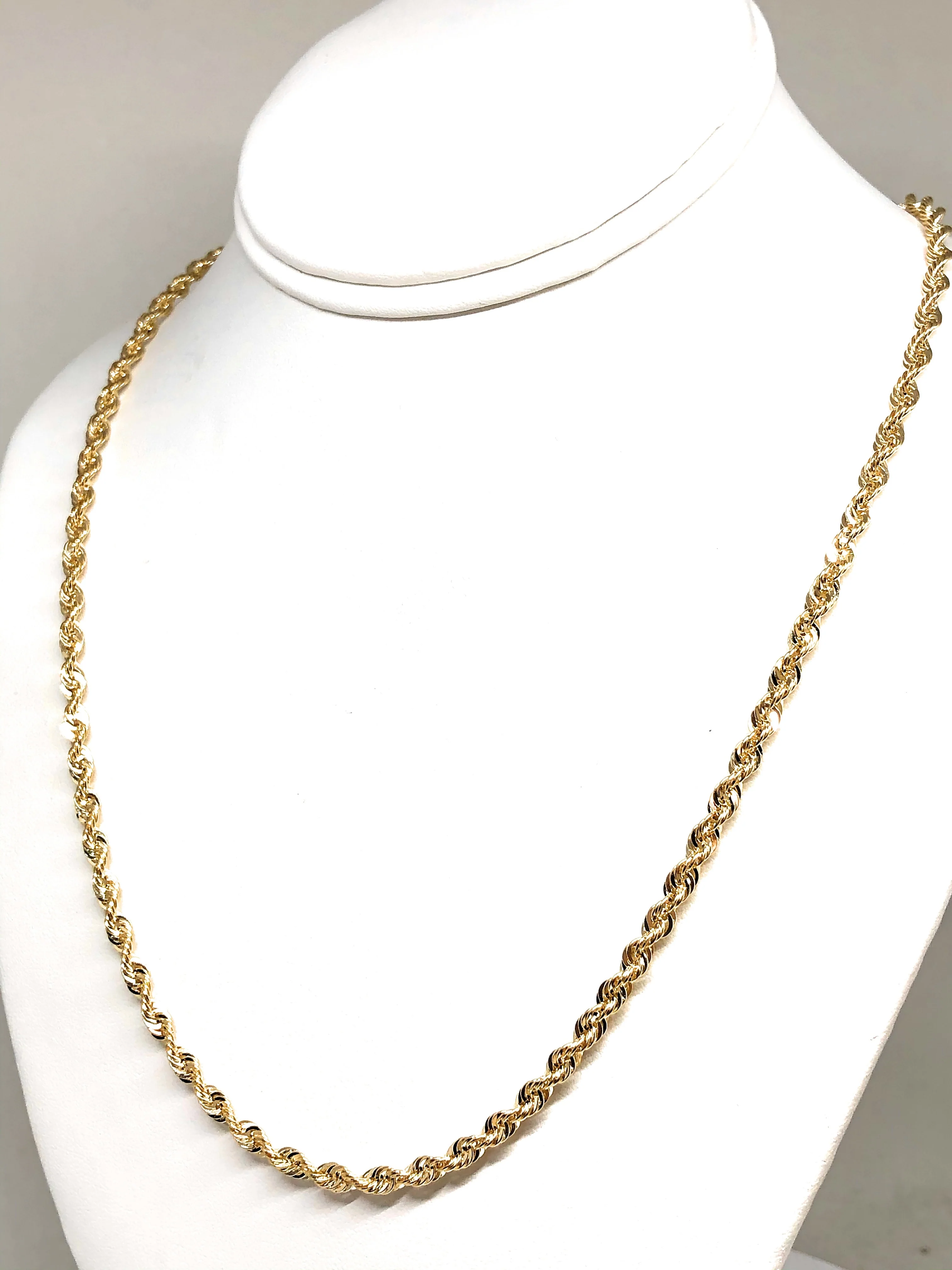 10k Solid Gold Yellow Rope Chain 22-26 inches 3.8mm (Semi-Hollow Style) - Image 5