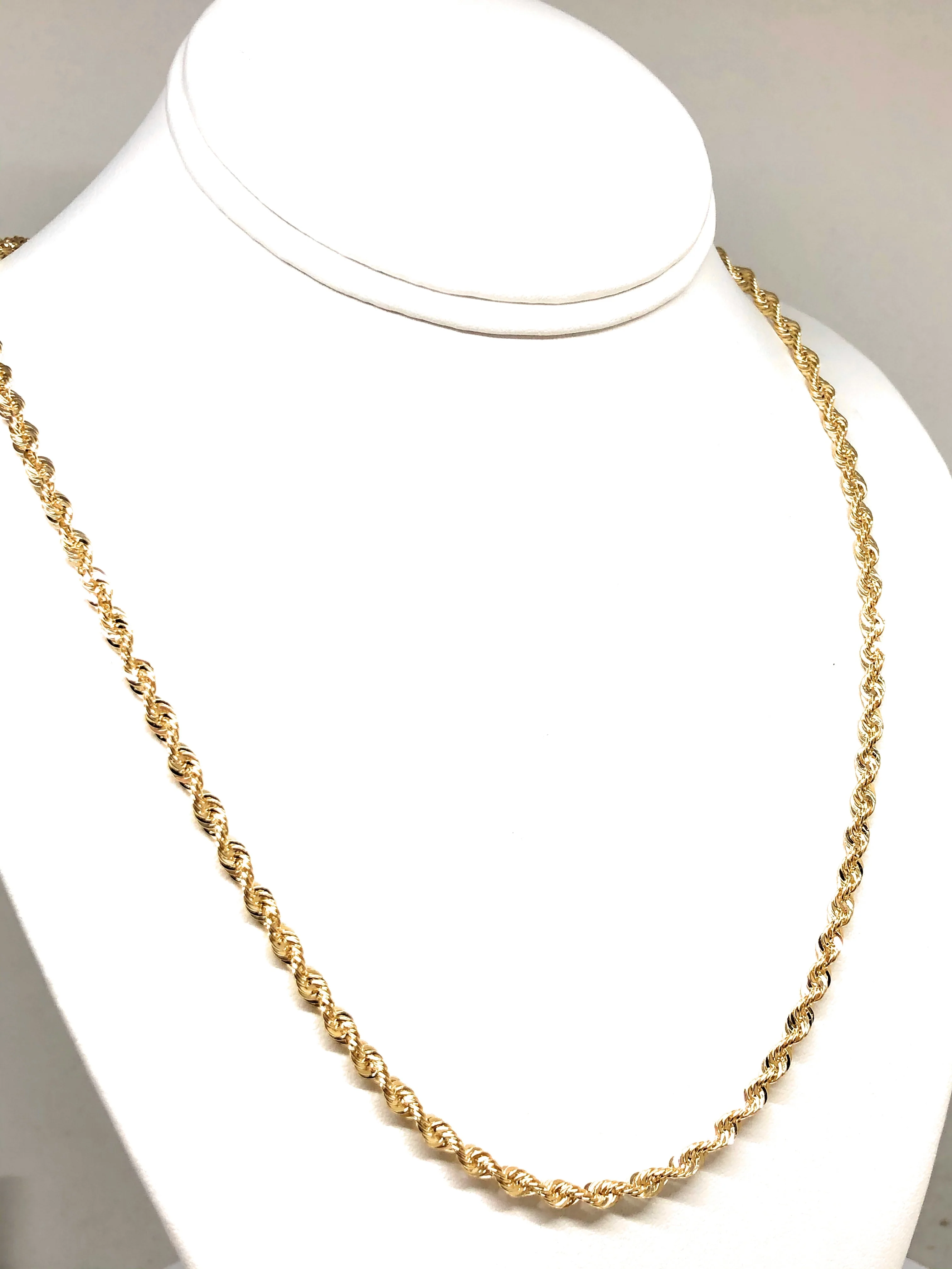 10k Solid Gold Yellow Rope Chain 22-26 inches 3.8mm (Semi-Hollow Style) - Image 6