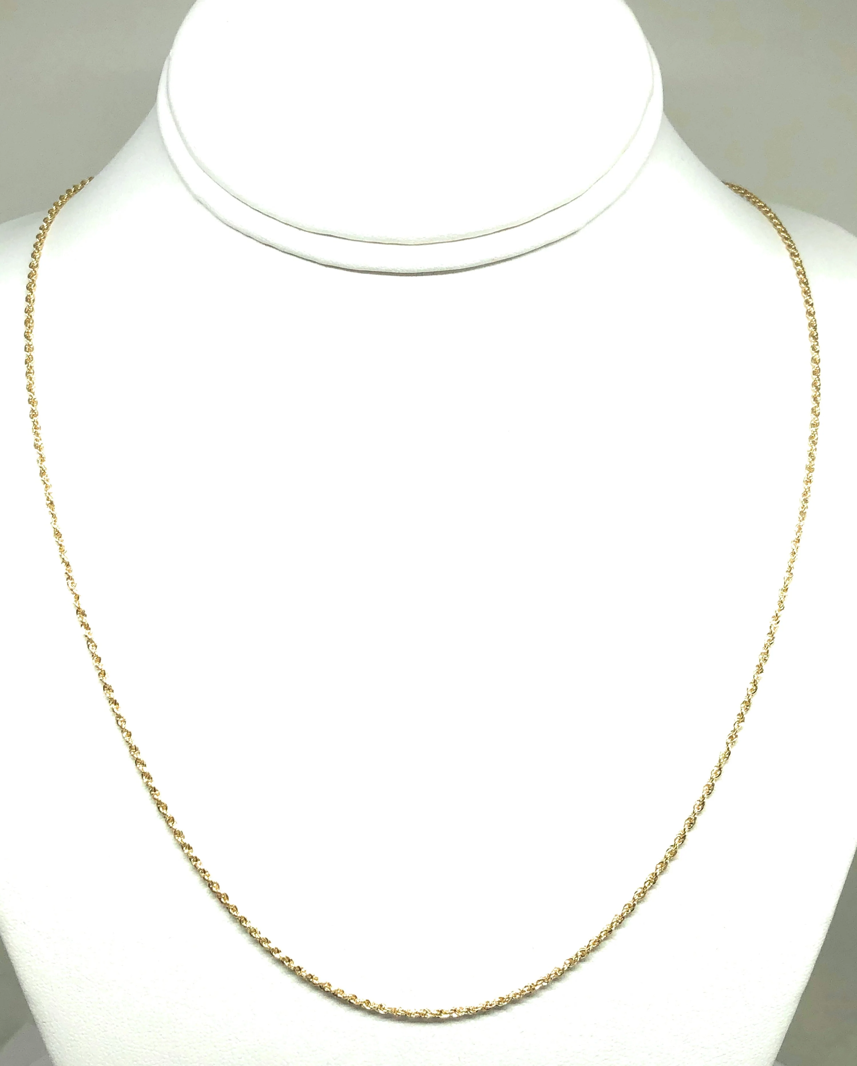 10k Solid Gold Yellow Rope THIN Chain 18-24 inches 1.5mm (Full Solid Style) (3.5-4.7g) - Image 5