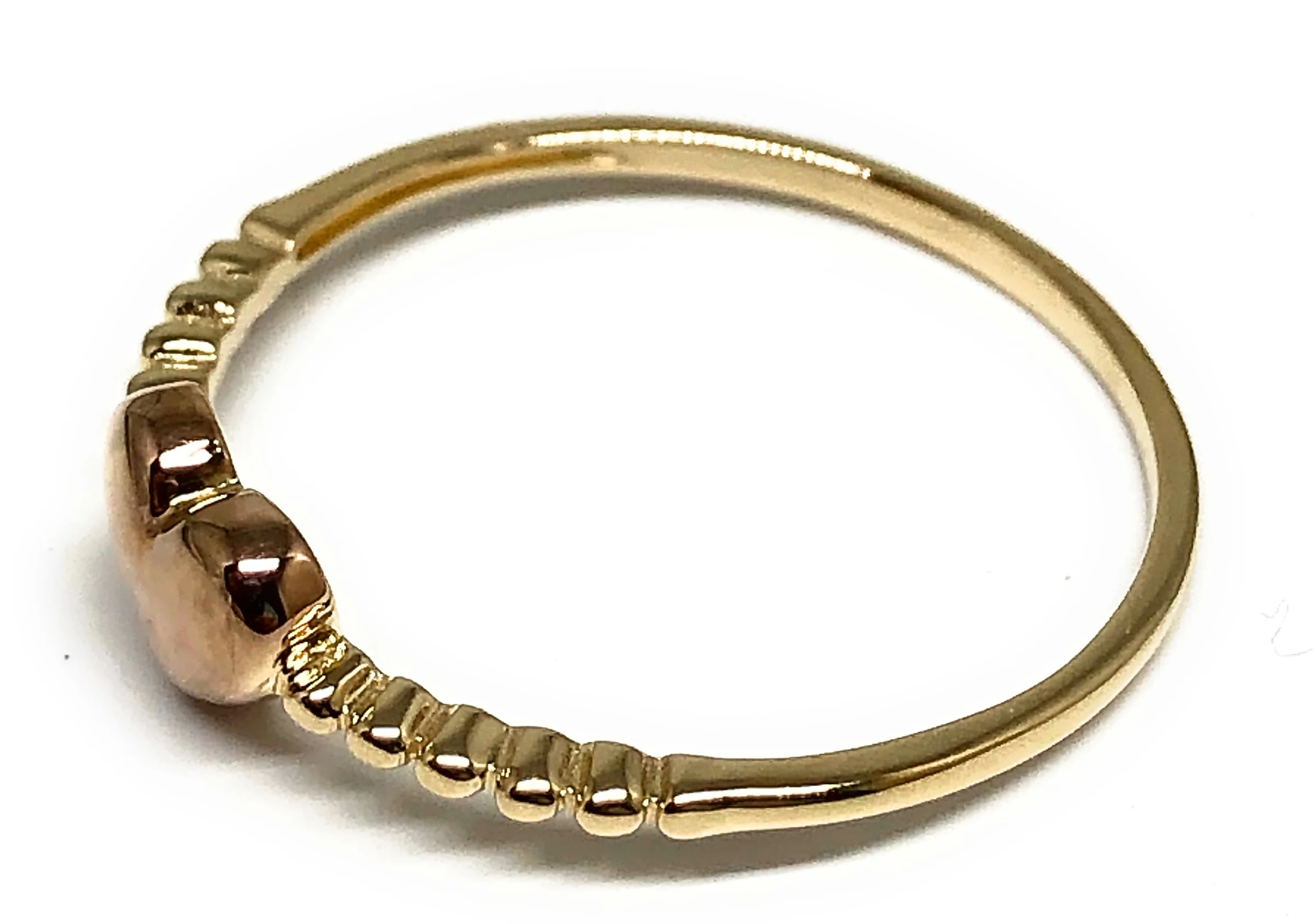 10k Solid Gold Yellow & Rose Gold Heart Ring (FC 66) - Image 2