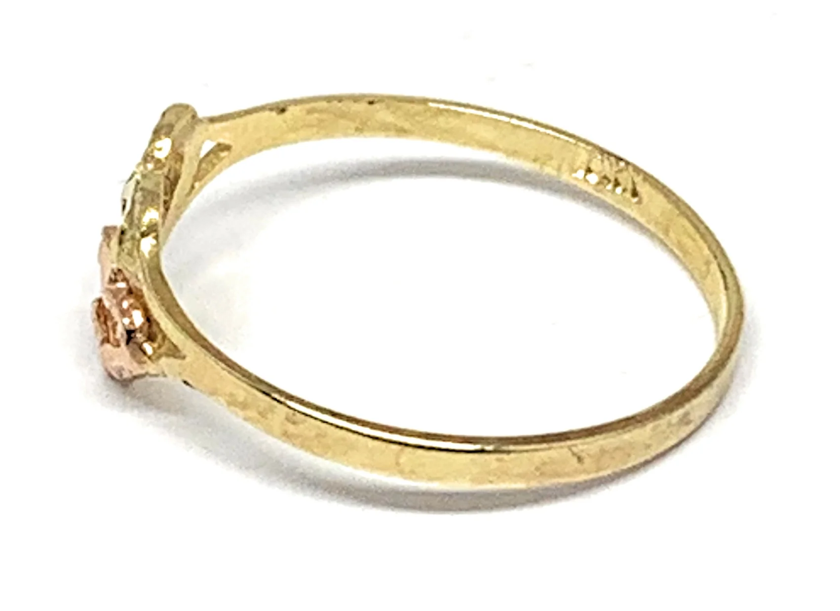 10k Solid Gold Yellow & Rose Gold Double Heart Ring (FC 137) - Image 2