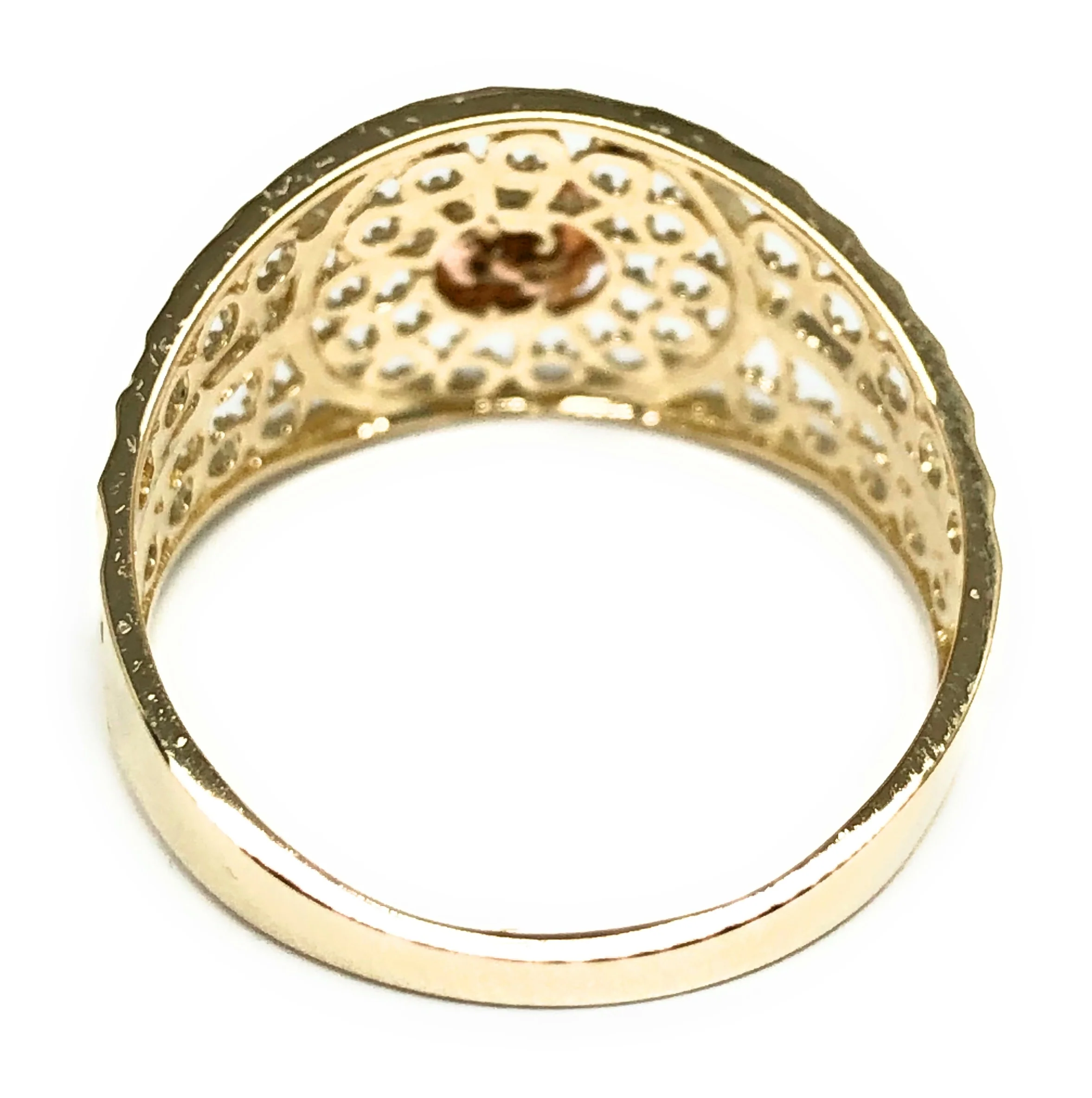 10k Solid Gold Yellow & Rose Gold Filigree Flower Ring (FC 34) - Image 2