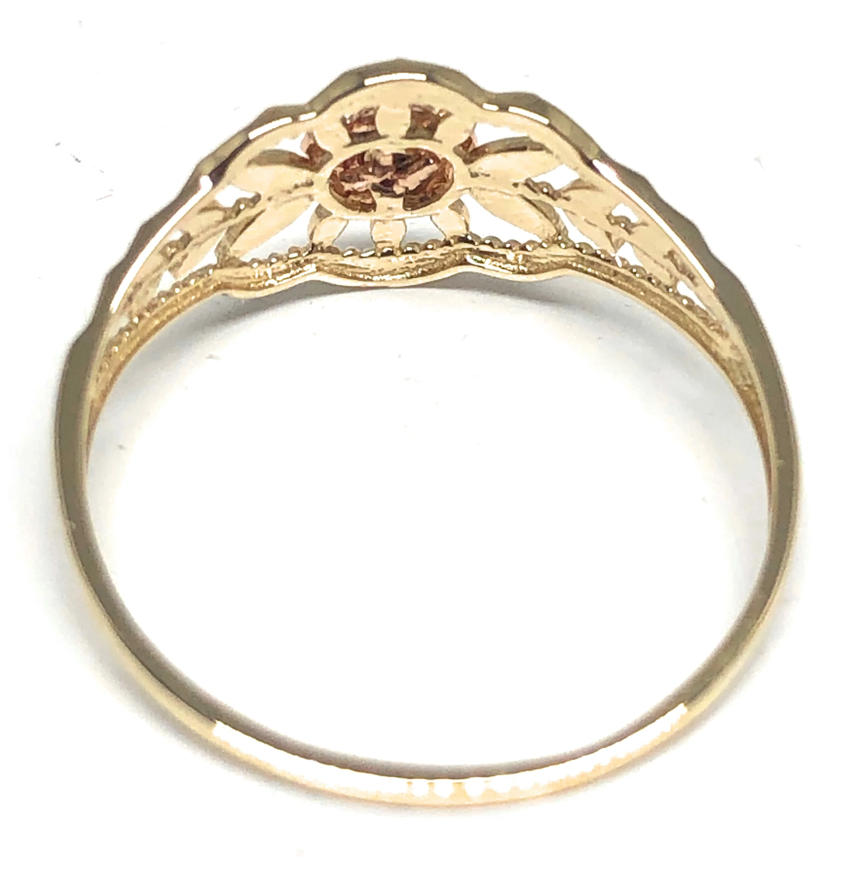 10k Solid Gold Yellow & Rose Gold Flower Ring (FC 49) - Image 3