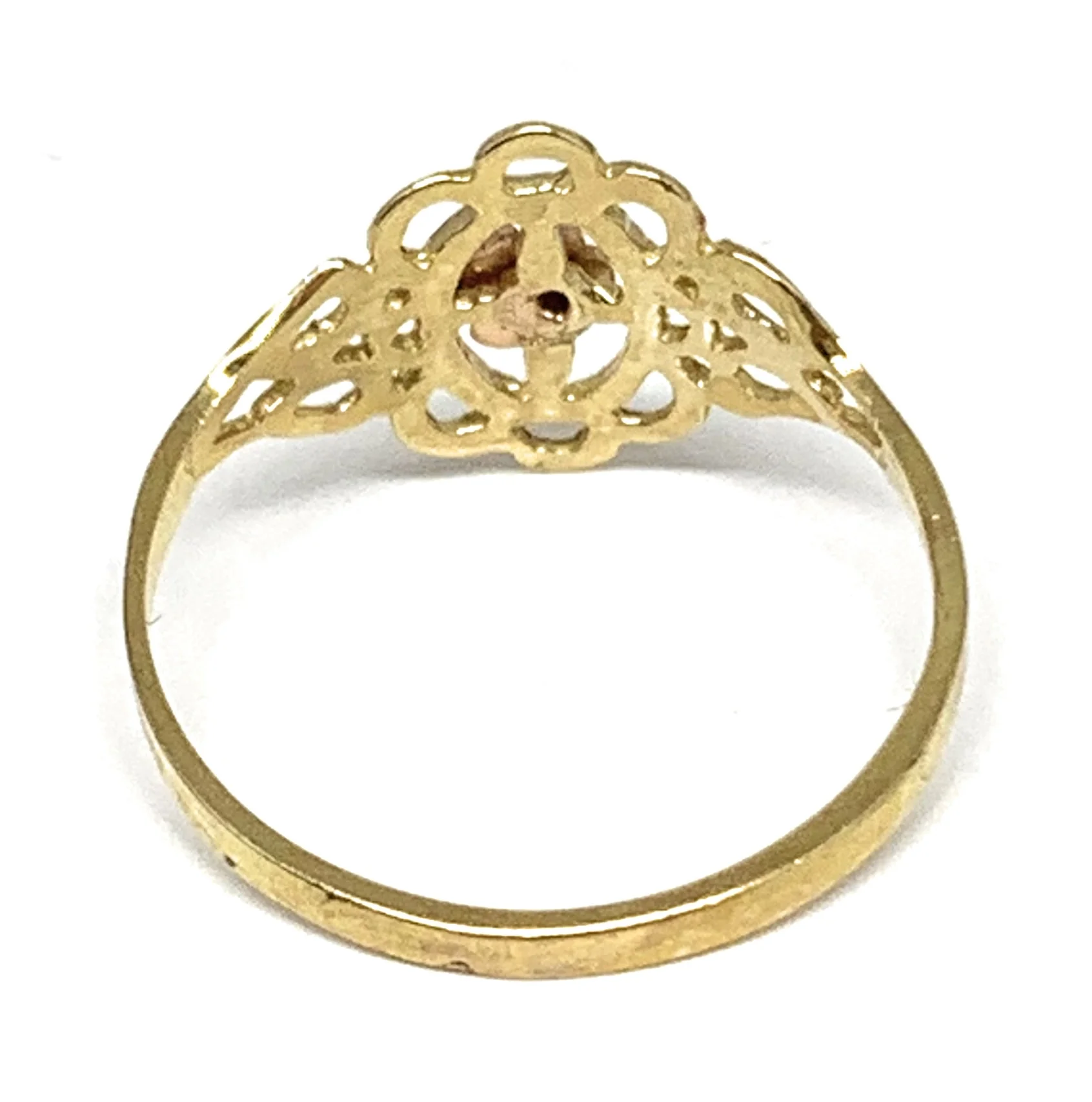 10k Solid Gold Yellow & Rose Gold Flower Ring - Image 3