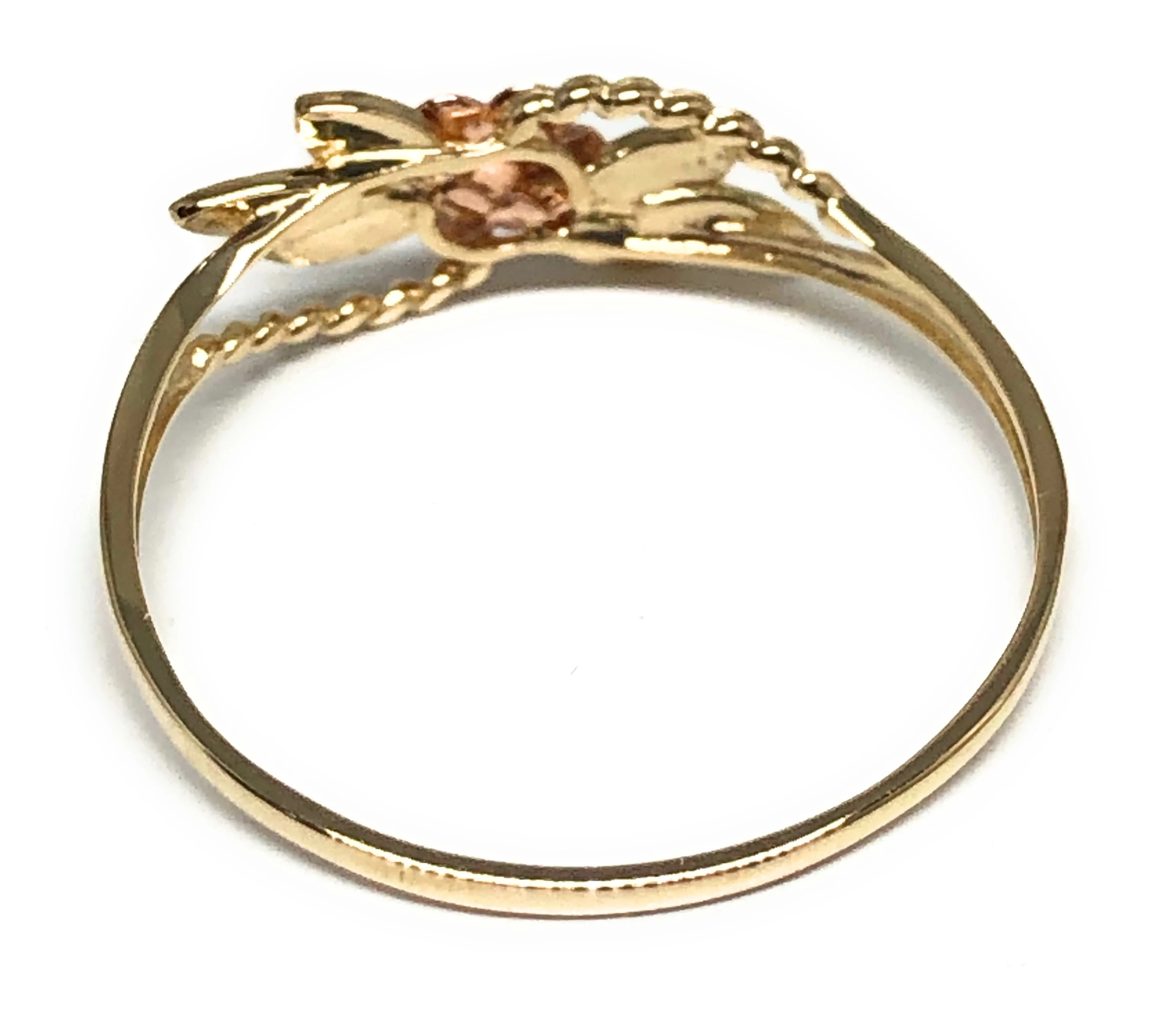 10k Solid Gold Yellow & Rose Gold Flower Ring (FC 41) - Image 3