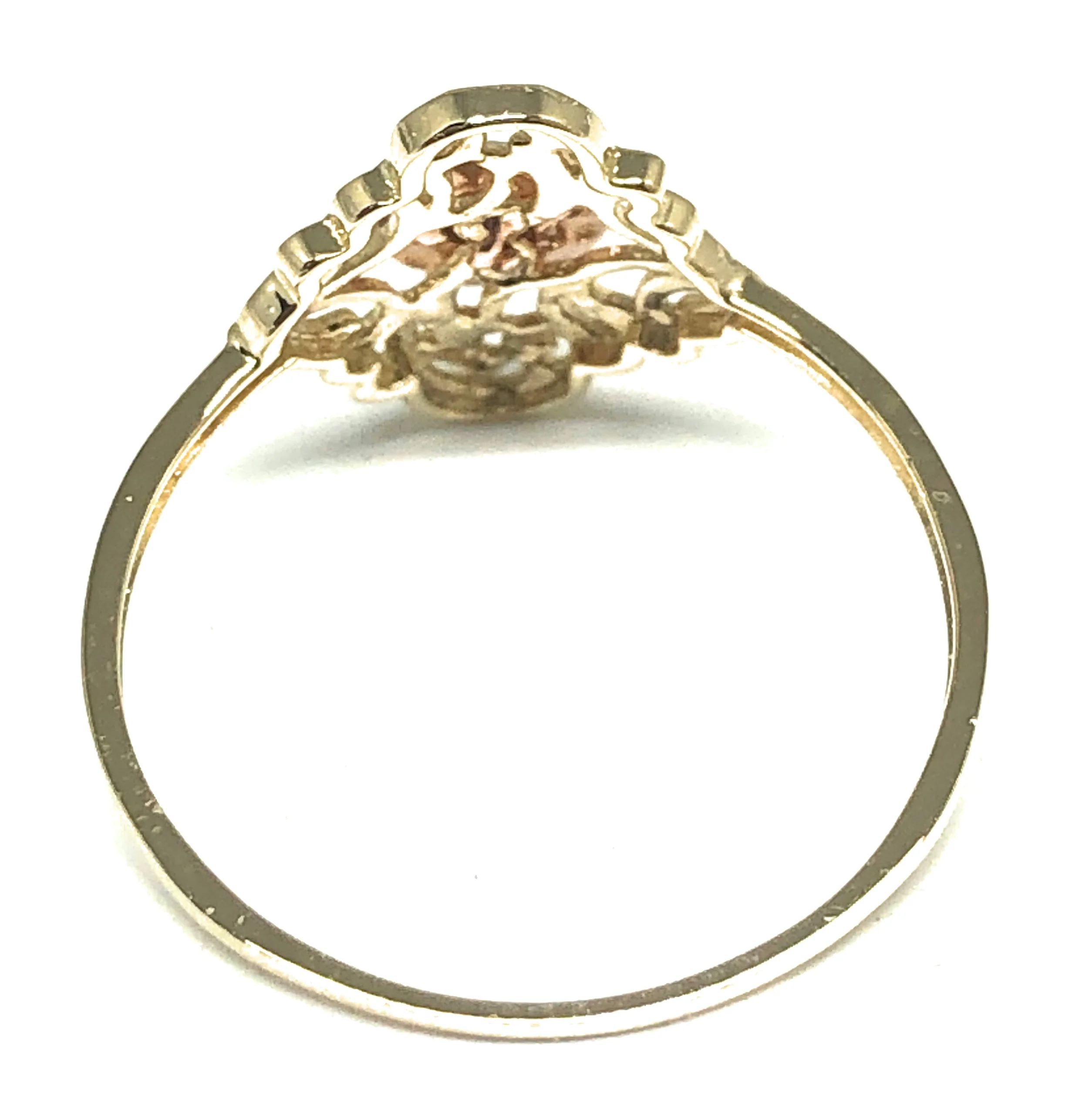 10k Solid Gold Yellow & Rose Gold Flower Ring (FC 43) - Image 2