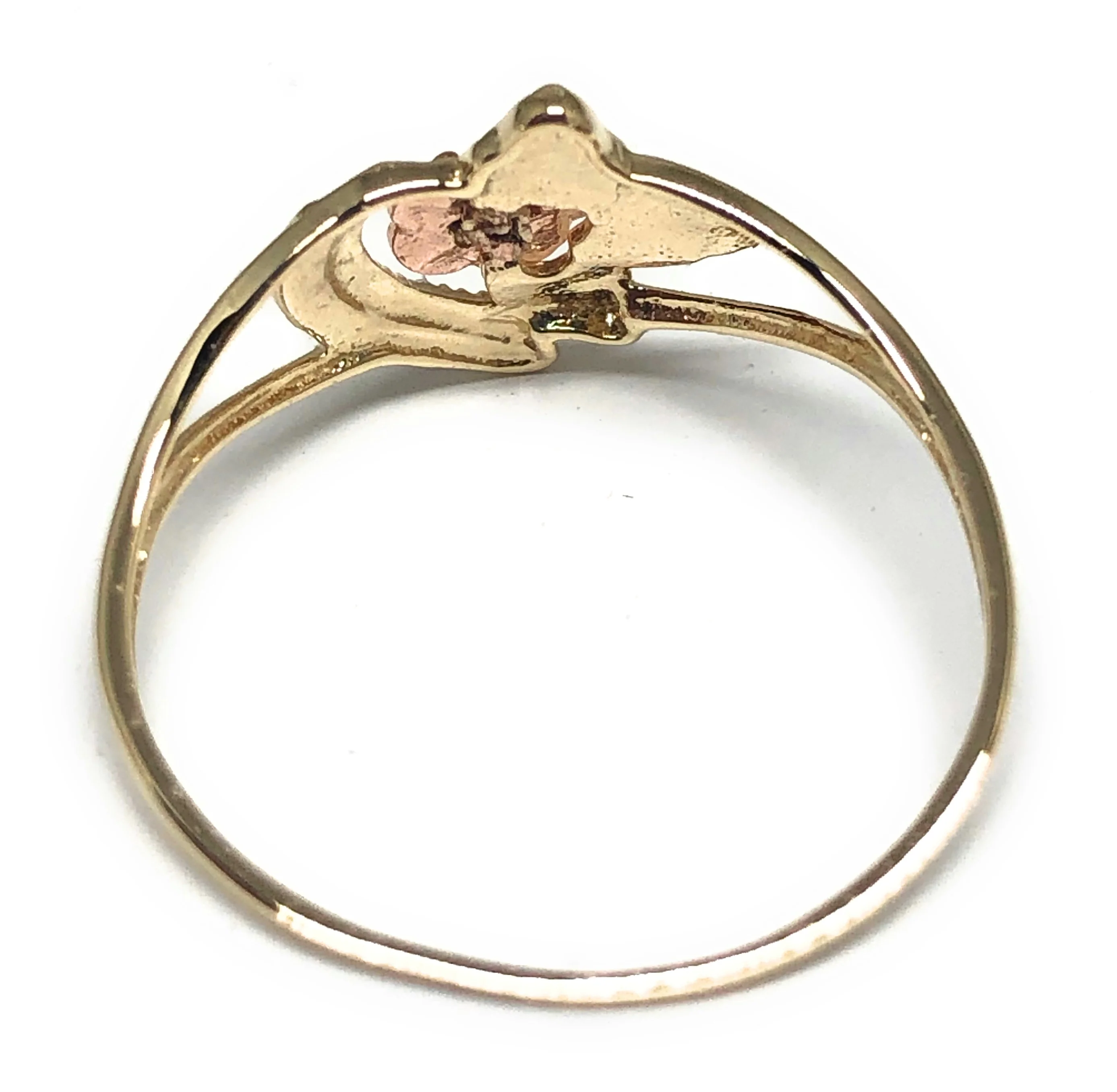 10k Solid Gold Yellow & Rose Gold Flower Ring (FC 44) - Image 3