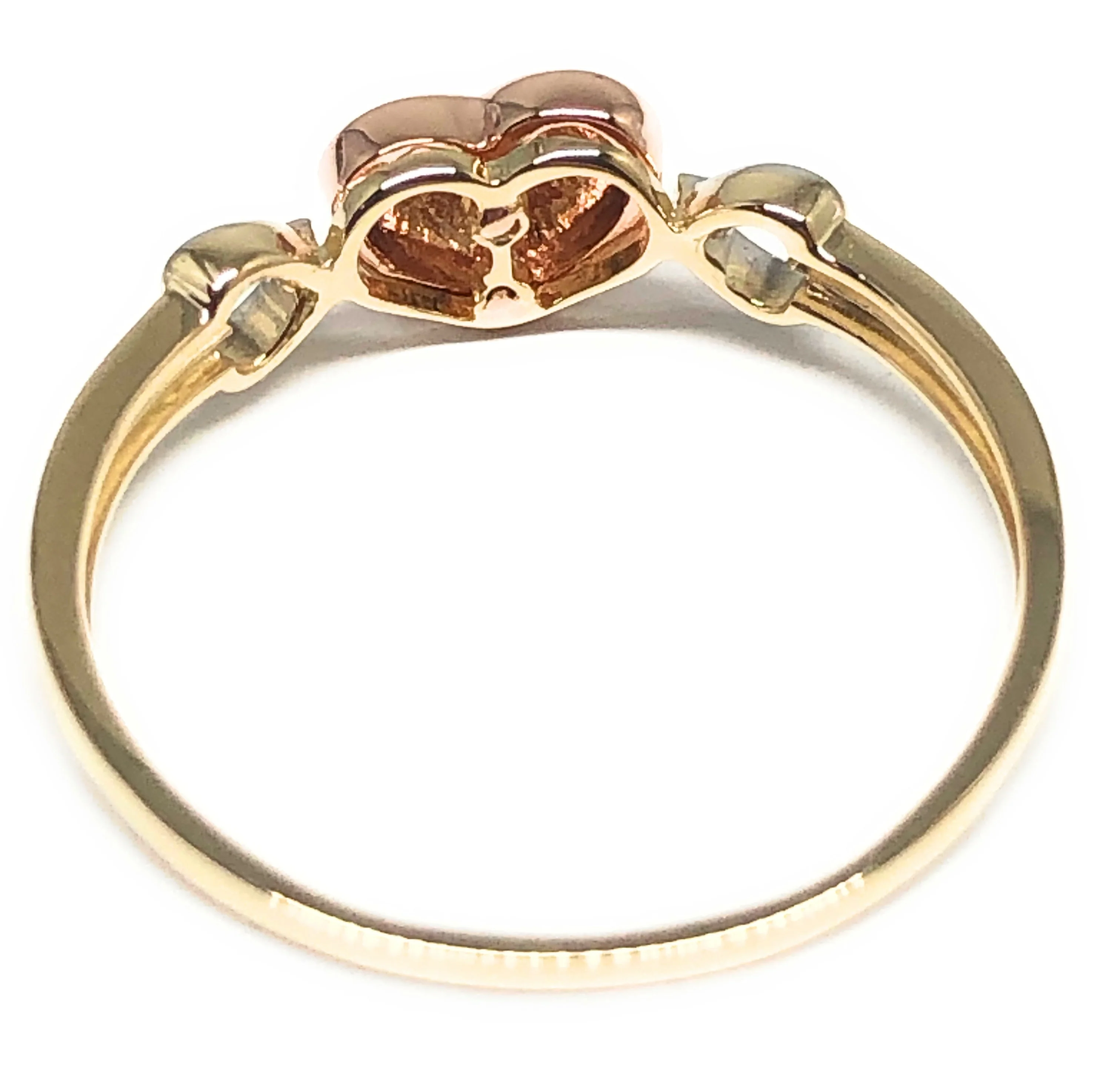 10k Solid Gold Tri-Color Gold Heart Ring (FC 67) - Image 2