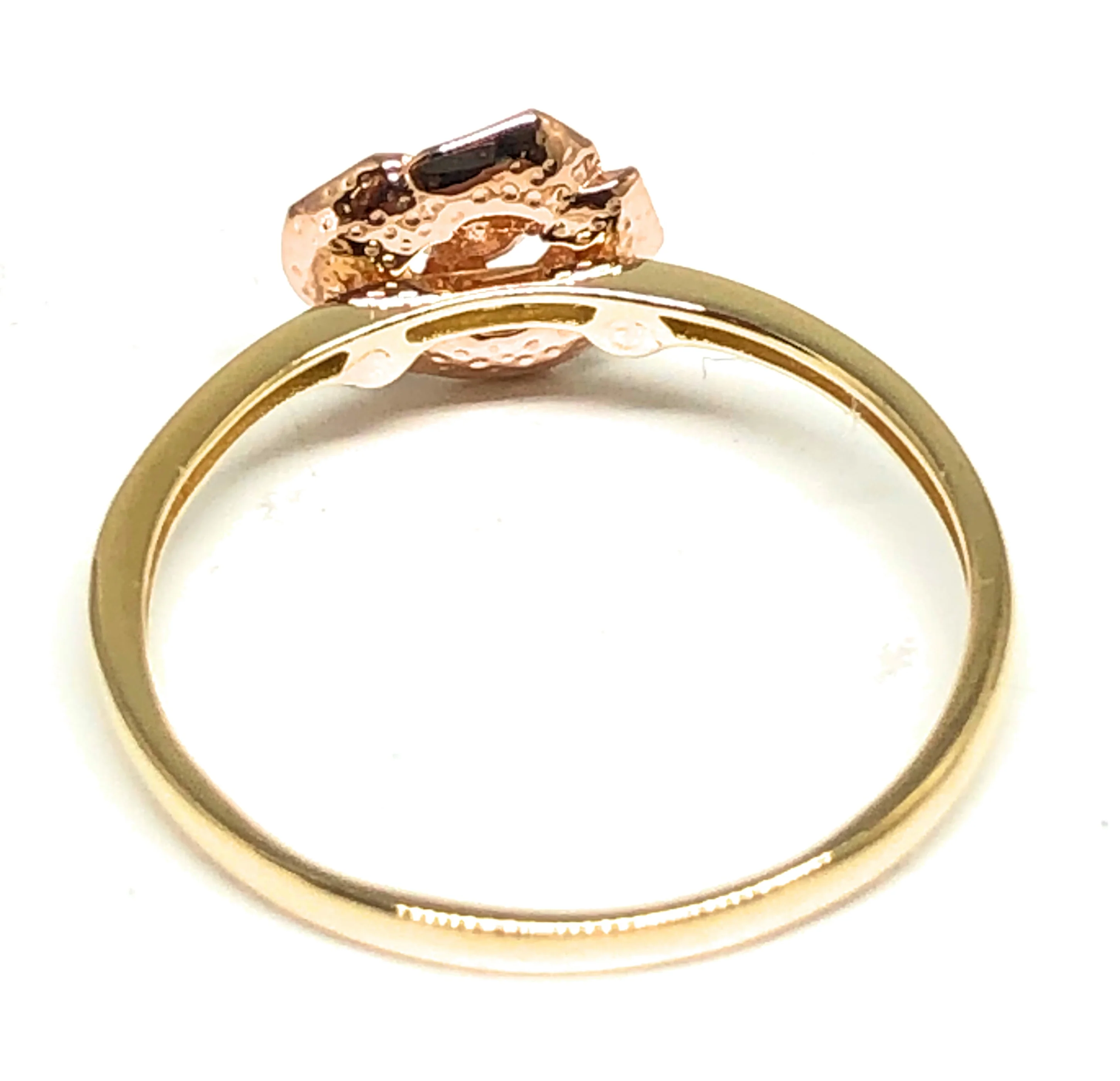 10k Solid Gold Yellow & Rose Gold Rose Flower Ring (FC 37) - Image 3