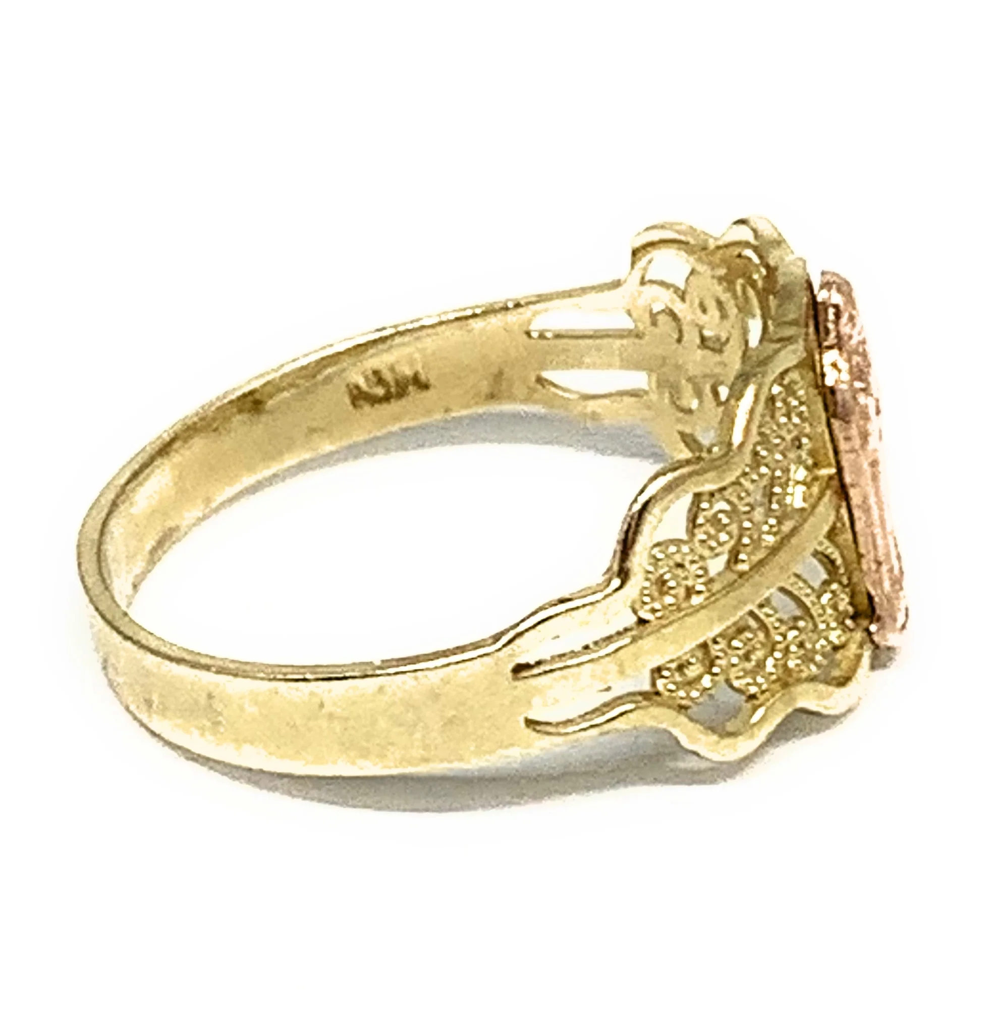10k Solid Gold Yellow & Rose Gold Virrgin Mary Filigran Ring (FC 145) - Image 2
