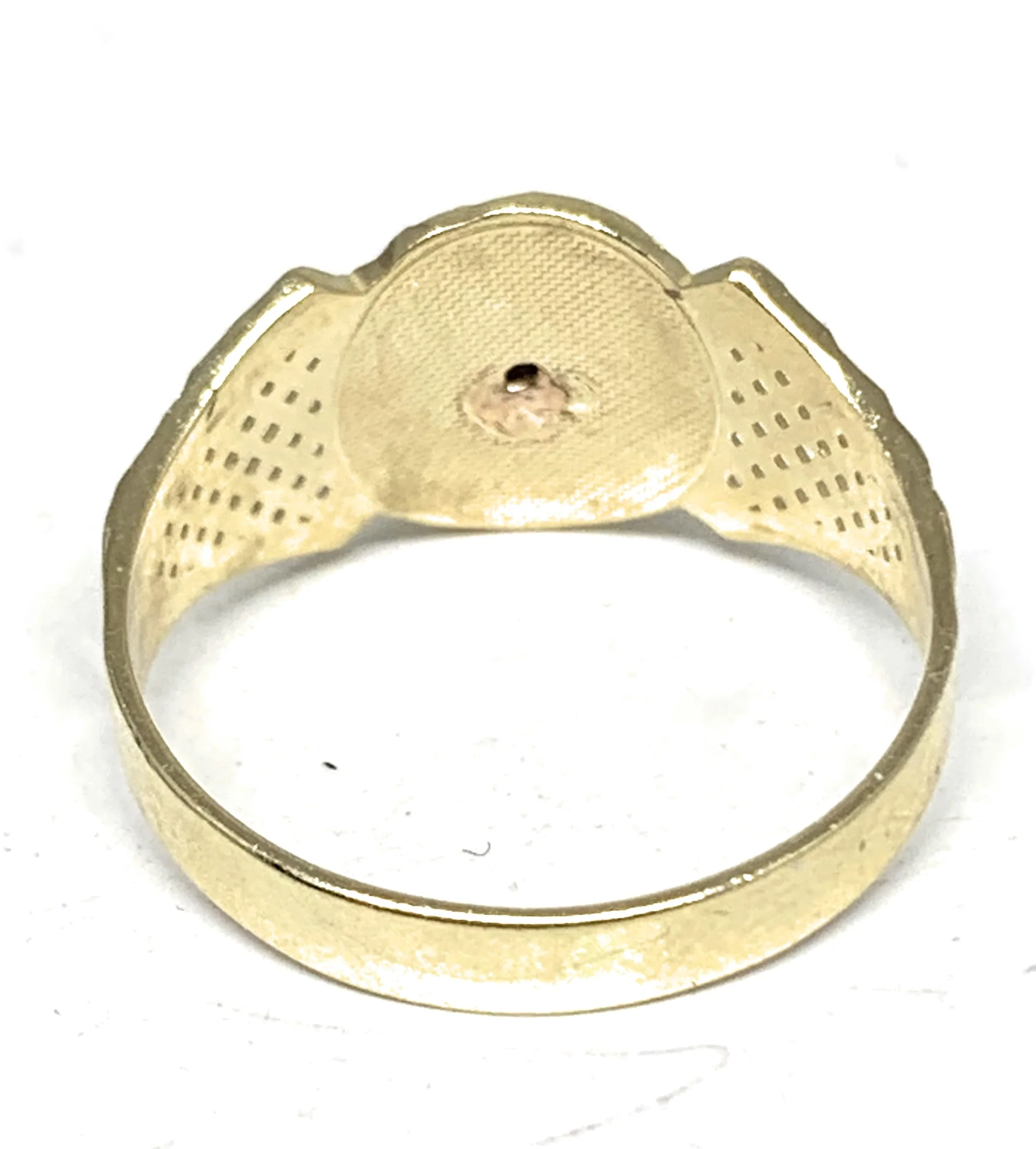 10k Solid Gold Yellow & Rose Gold Virrgin Mary Ring - Image 3