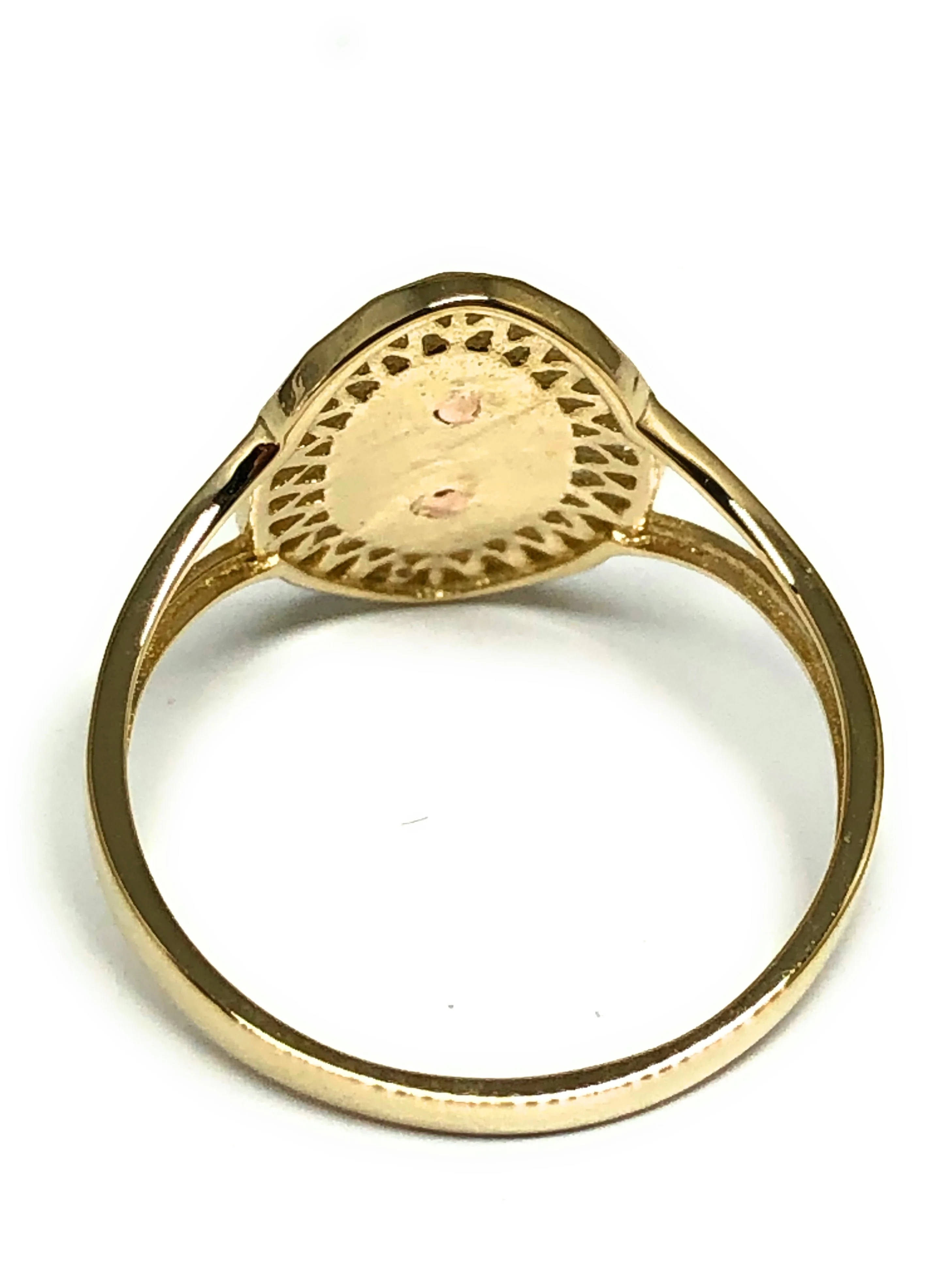 10k Solid Gold Yellow & Rose Gold Virrgin Mary Ring (FC 24) - Image 3