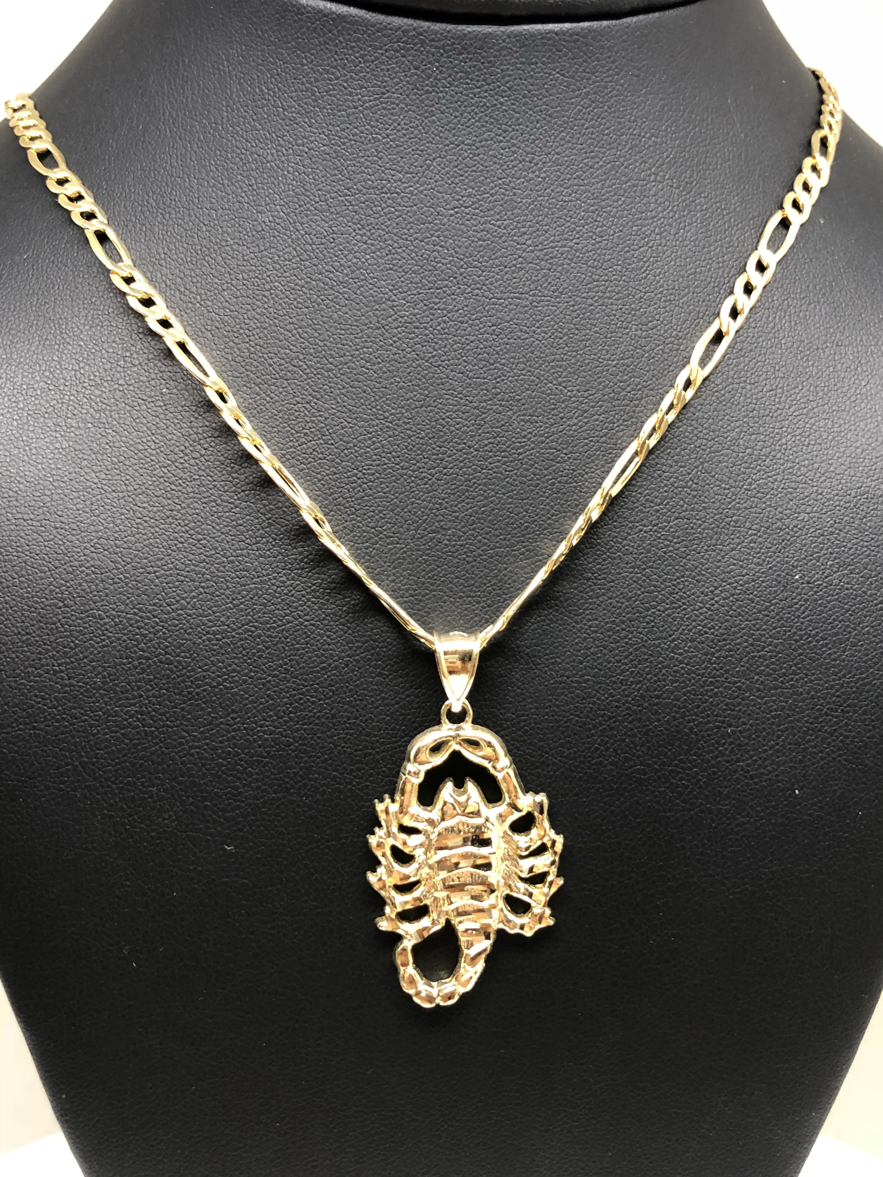10k Solid Gold Yellow Scorpion Pendant Necklace with Chain - Image 6