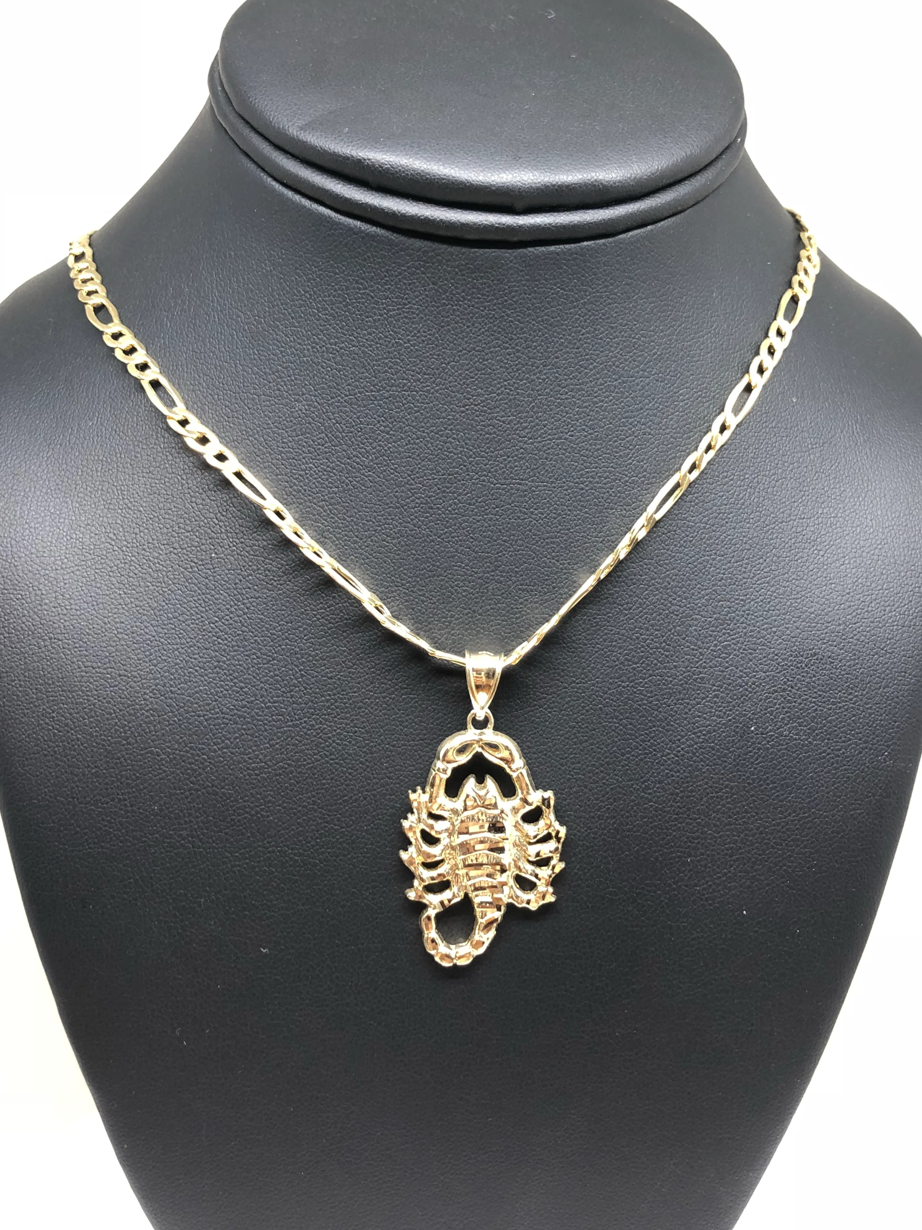 10k Solid Gold Yellow Scorpion Pendant Necklace with Chain - Image 8