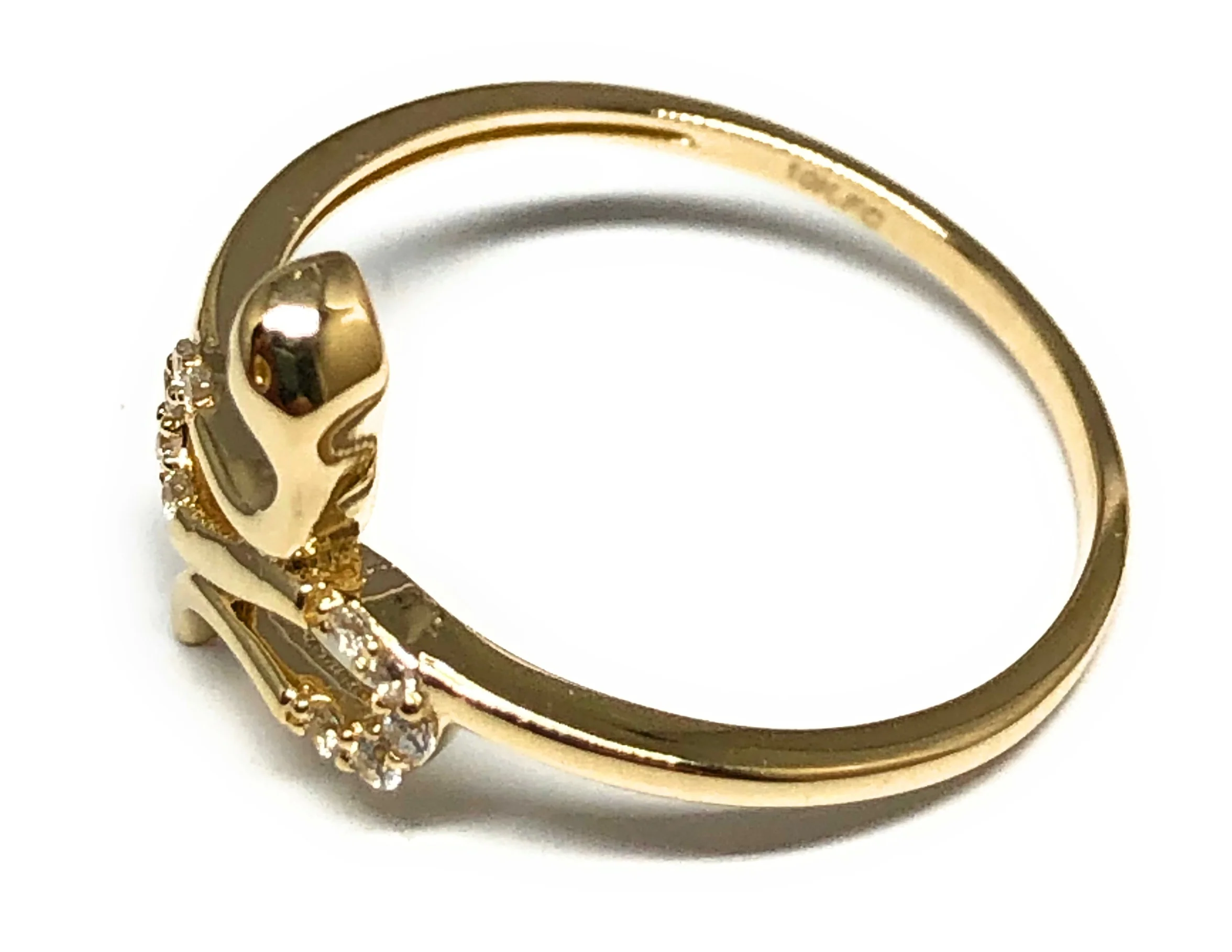 10k Solid Gold Yellow Snake CZ Ring (FC 93) - Image 2