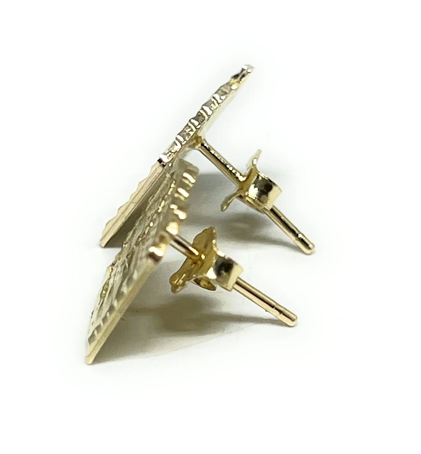 10k Solid Gold Yellow Trap House Mini Dainty Earrings - Image 5