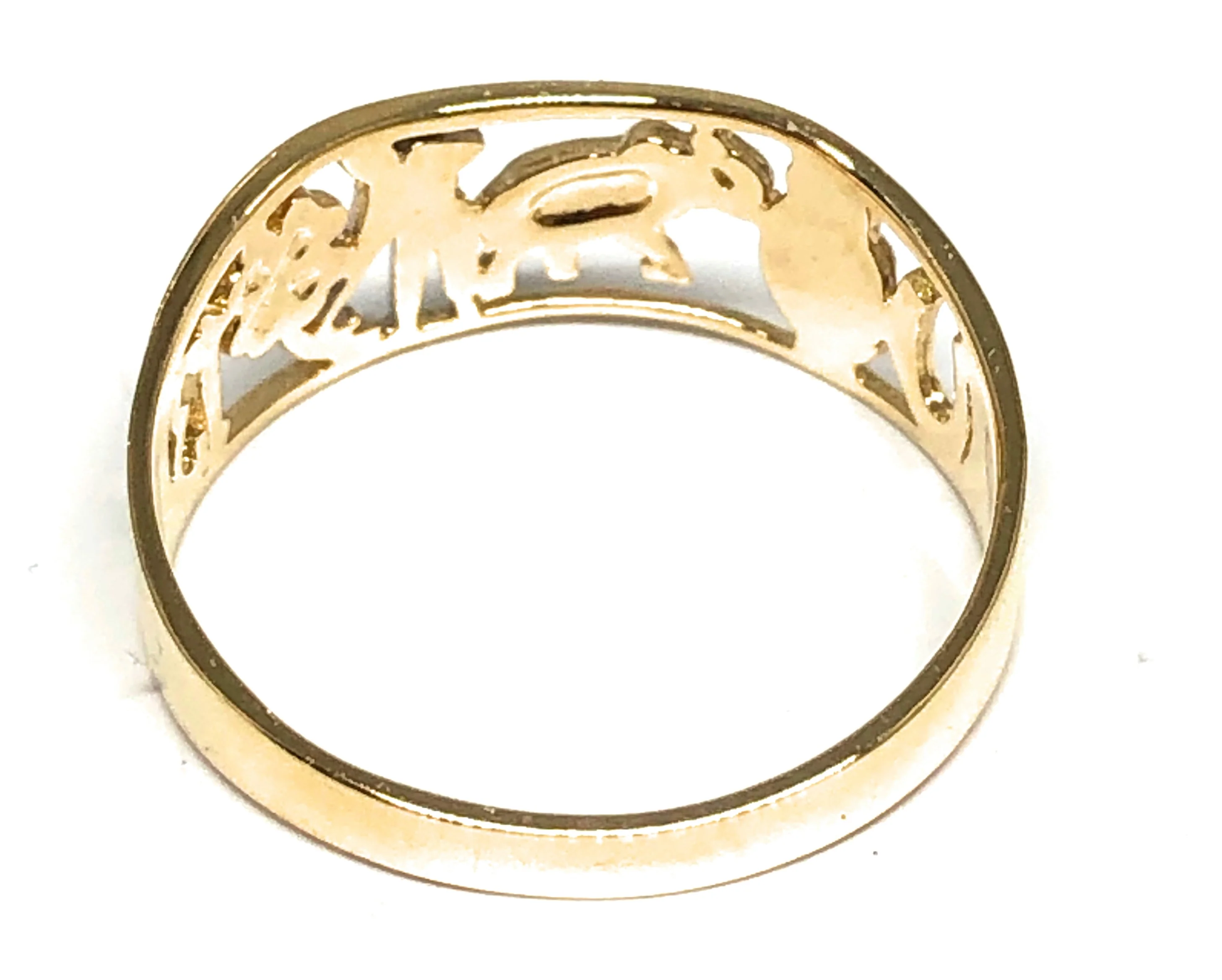 10k Solid Gold Yellow Tri-Color Lucky Symbols Ring Suerte (FC 89) - Image 3