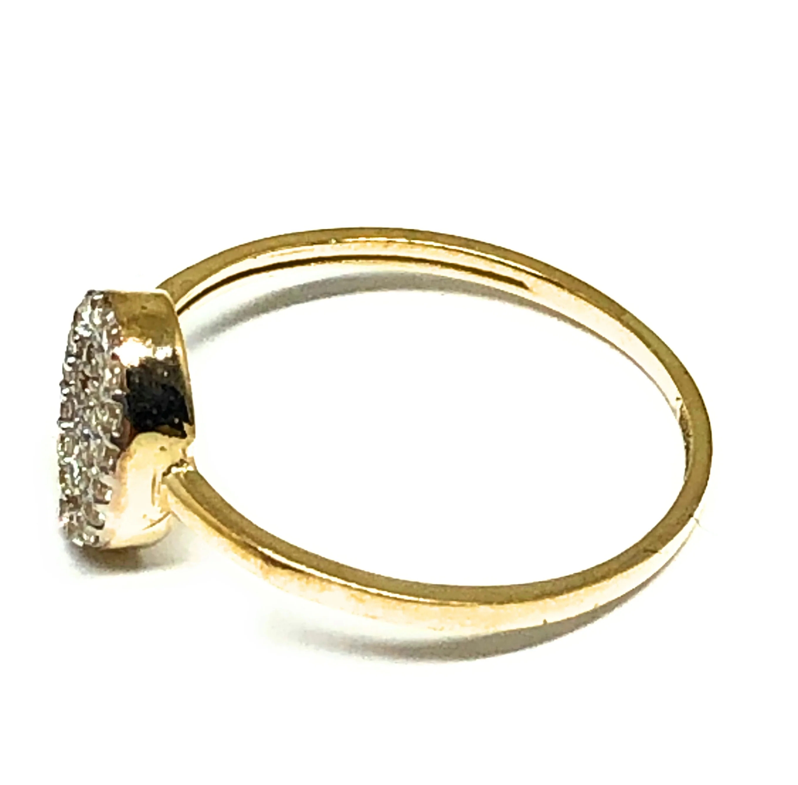 10k Solid Gold Yellow & White Gold CZ Round Ring - Image 2
