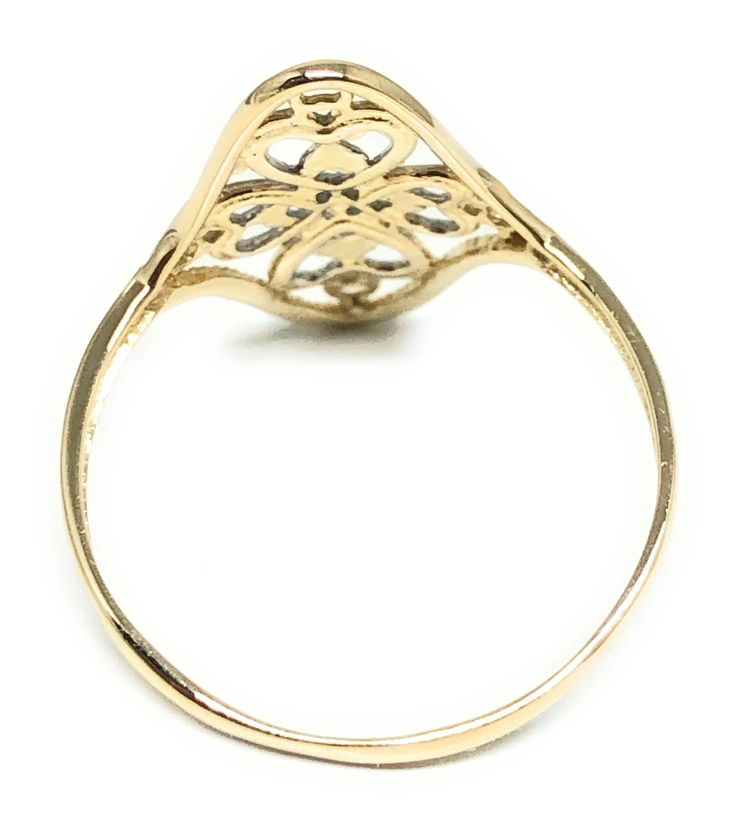 10k Solid Gold Yellow & White Gold Hearts Ring (FC 126) - Image 3