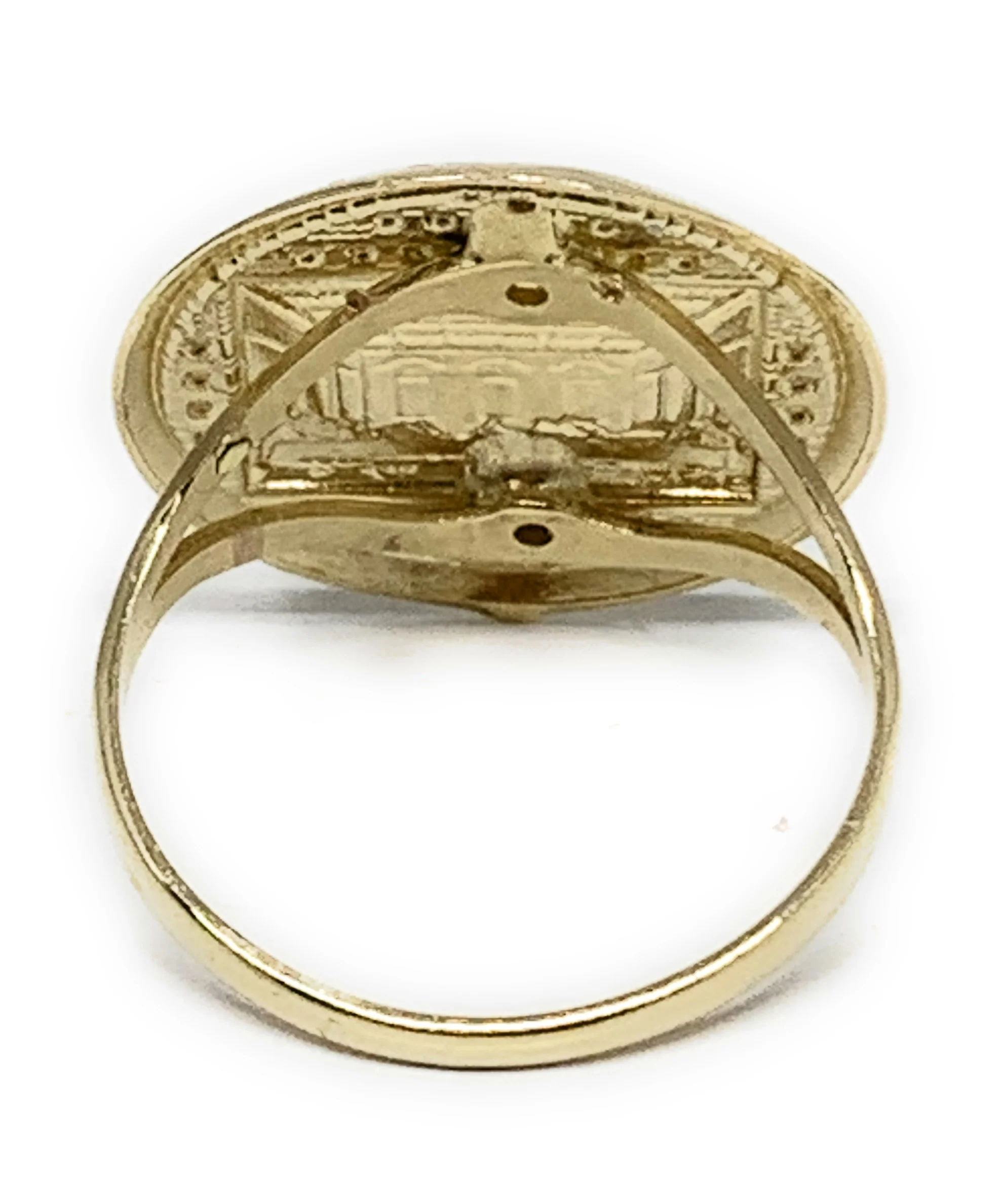 10k Solid Gold Yellow & White Gold Round Last Supper Ring - Image 3