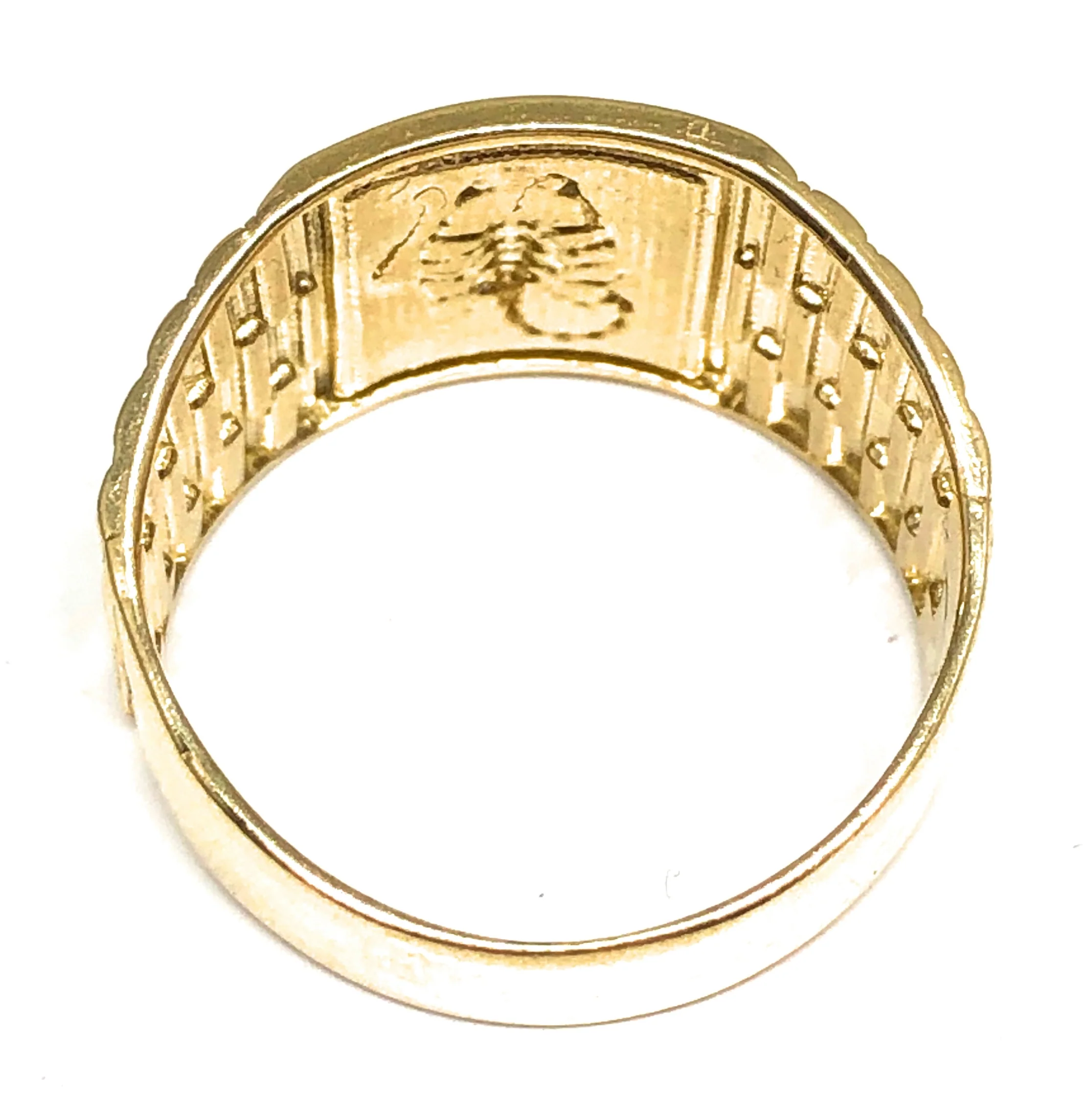 10k Solid Gold Yellow & White Gold Scorpion Ring - Image 3