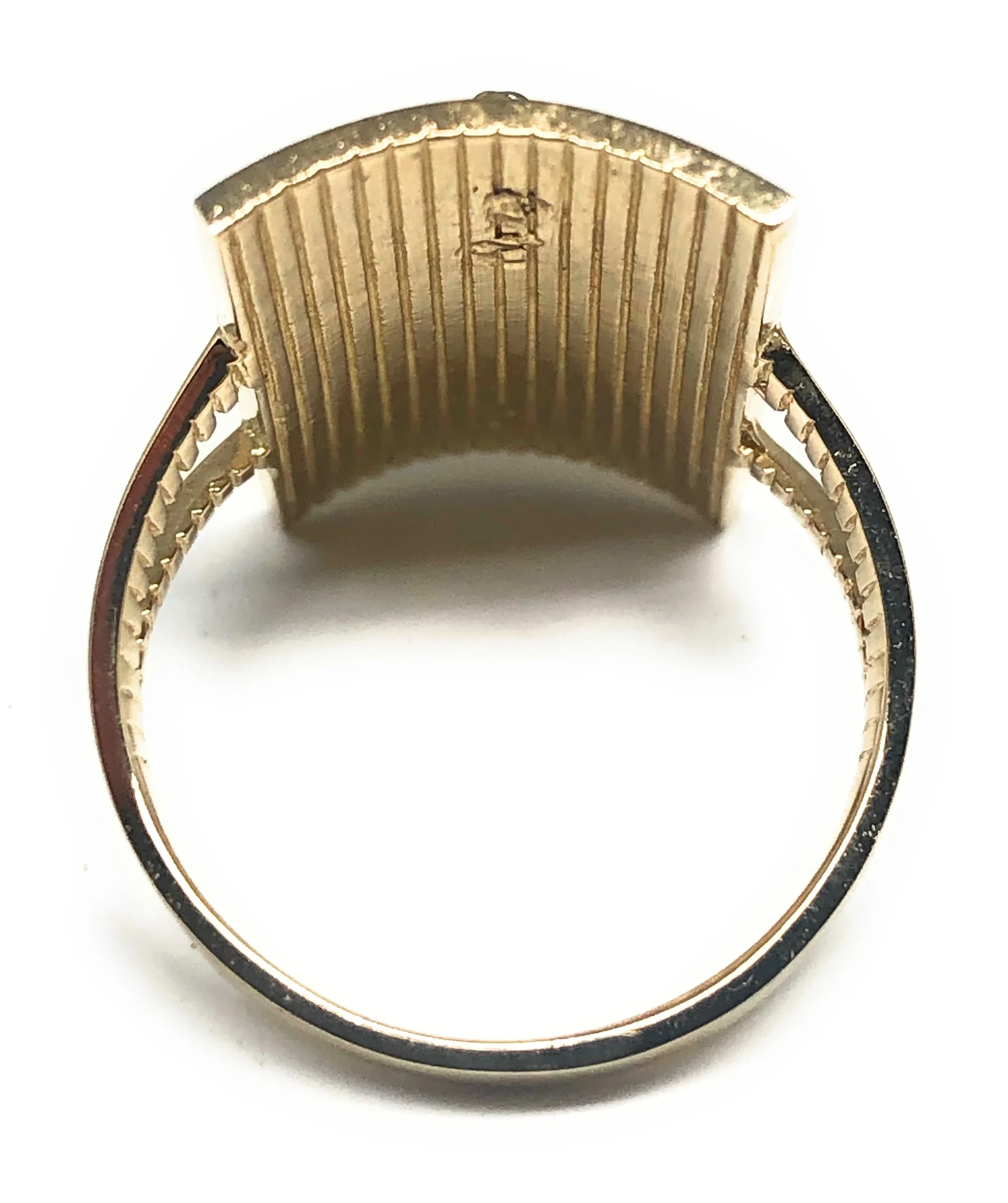 10k Solid Gold Yellow & White Gold Square Saan Judas Green CZ Ring (FC 73) - Image 3