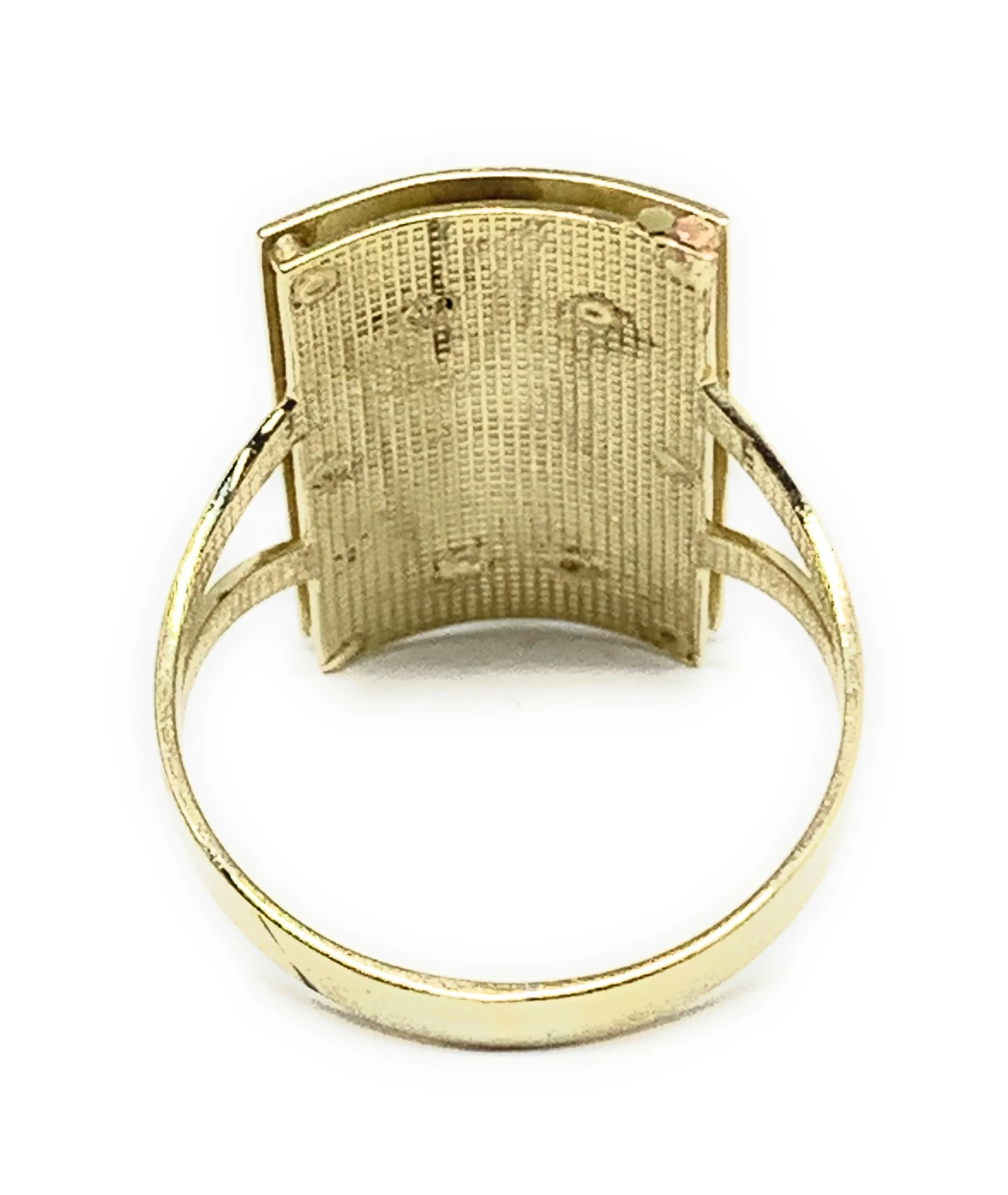 10k Solid Gold Yellow & White Gold Square Saan Judas Ring - Image 3