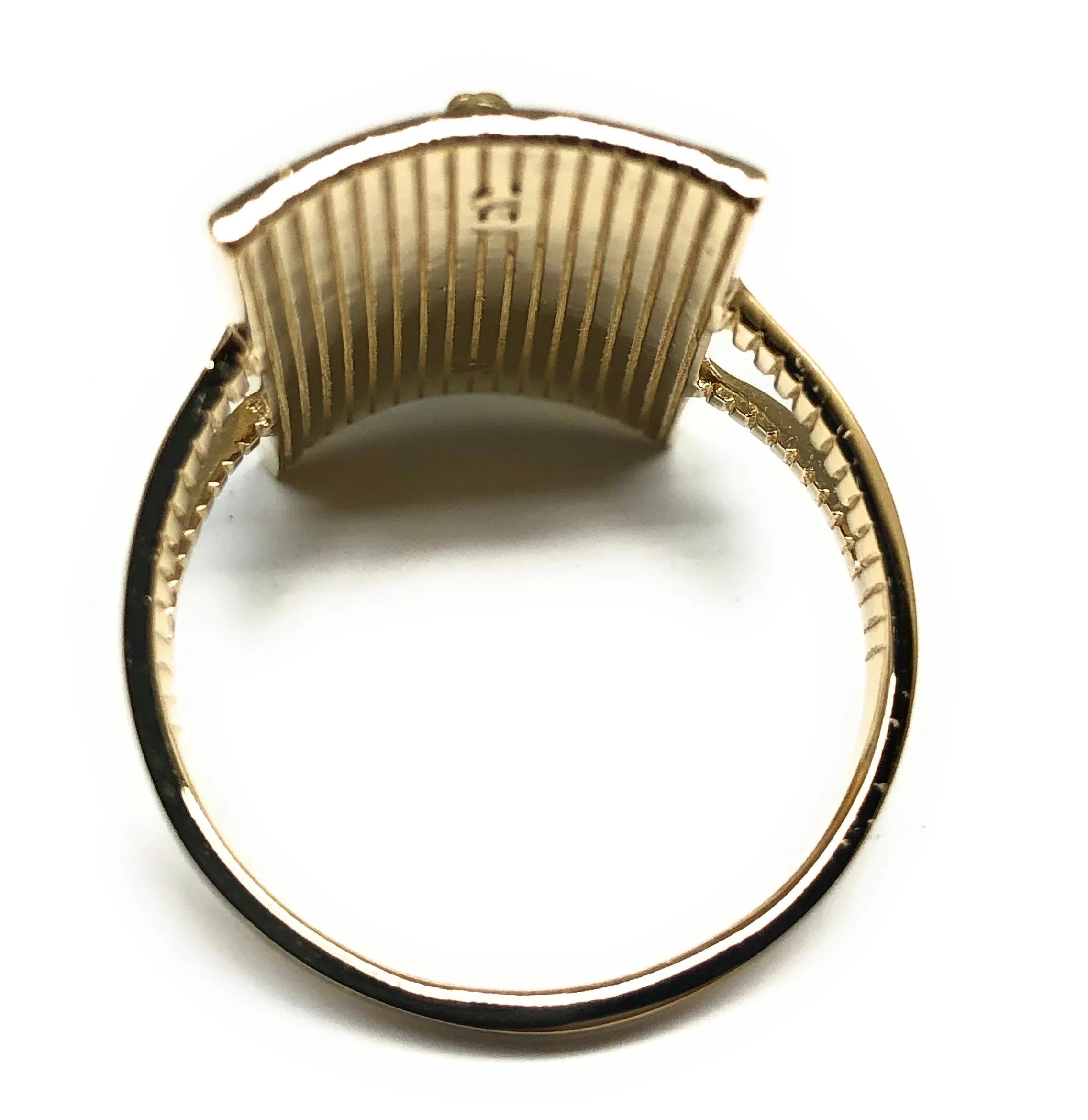 10k Solid Gold Yellow & White Gold Square Saan Judas Ring (FC 74) - Image 3