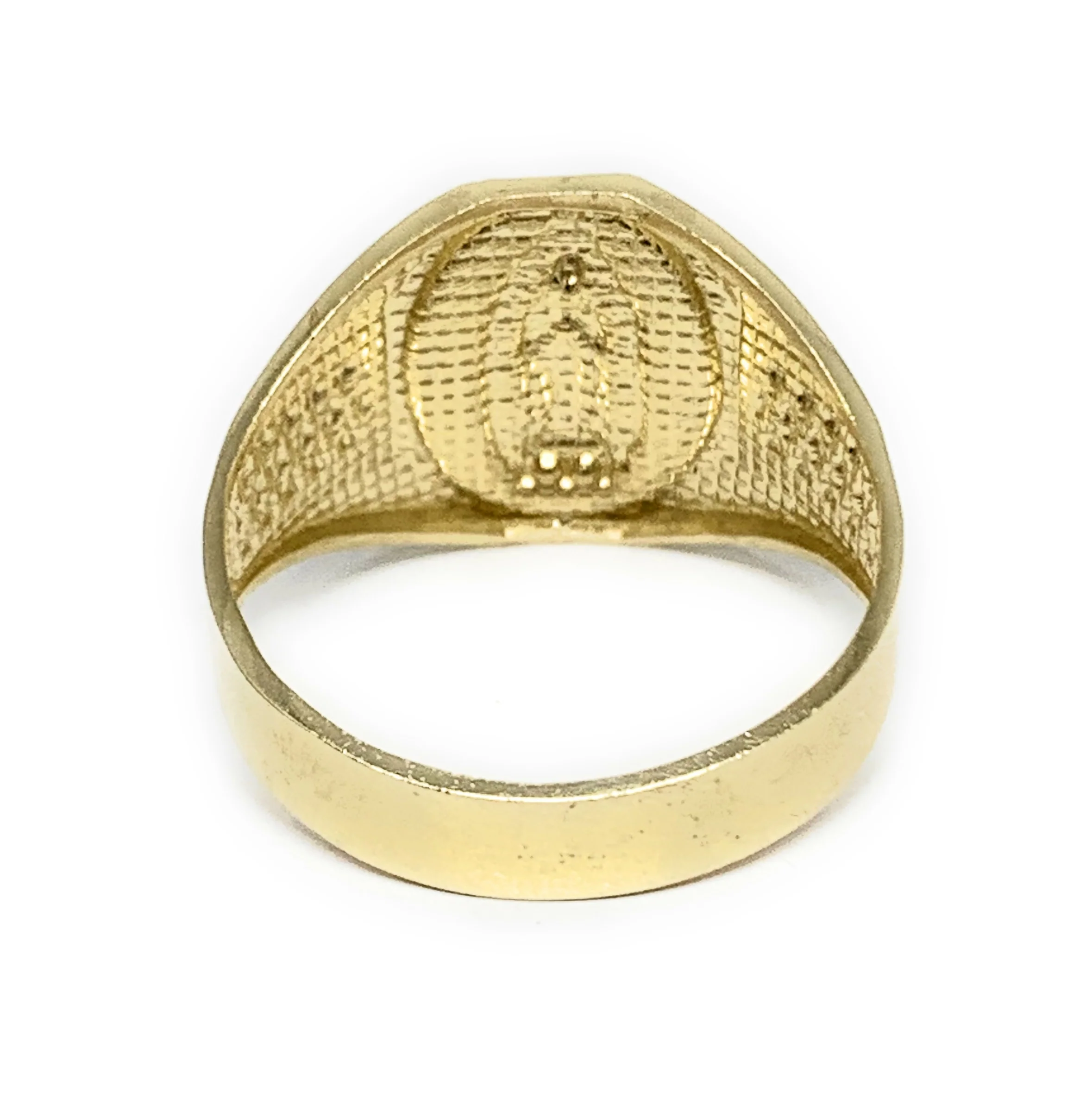 10k Solid Gold Yellow & White Gold Virrgin Mary Ring - Image 3