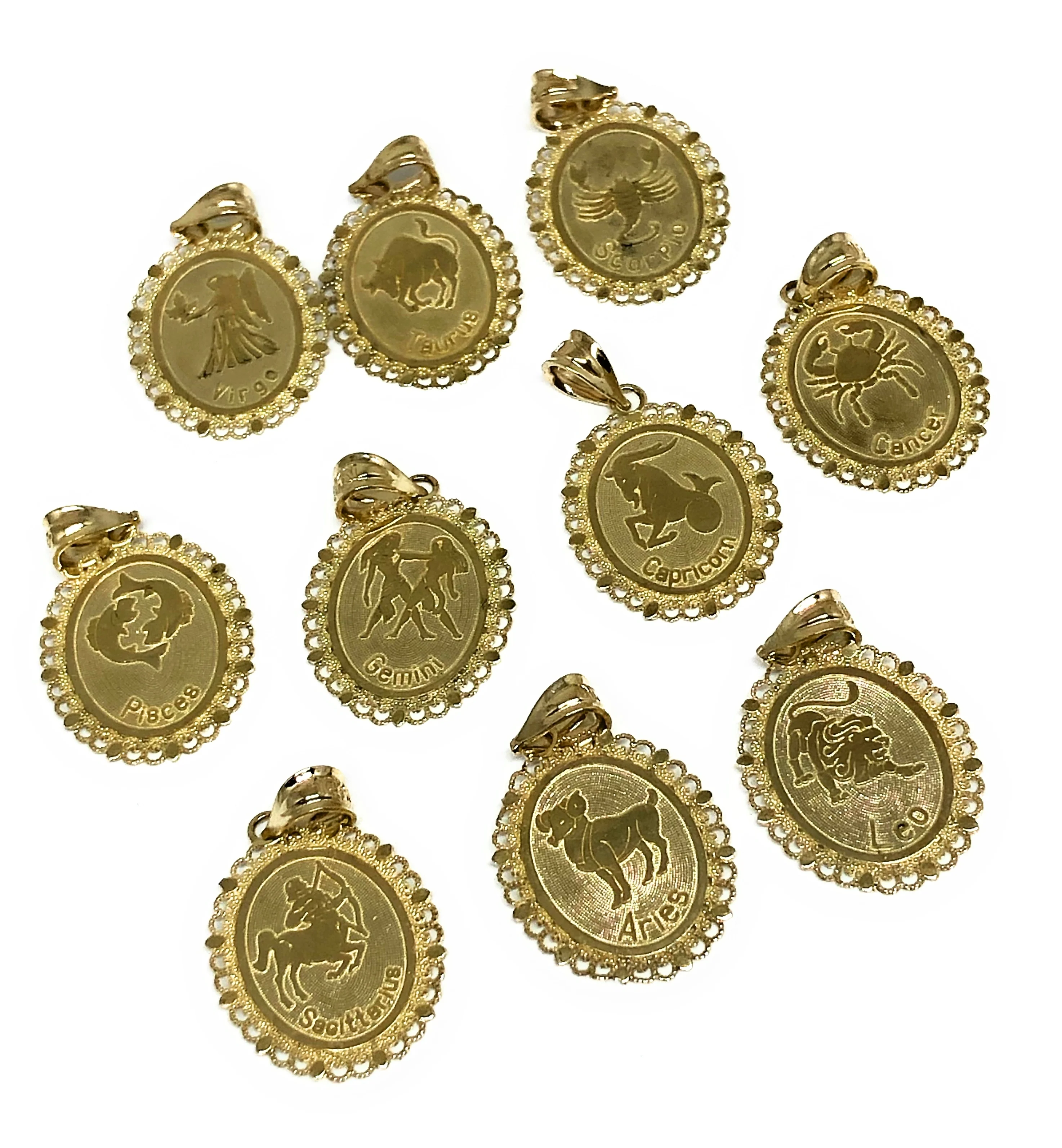 10k Solid Gold Yellow Zodiac Signs Pendant Charm (Choose your Sign) (PENDANT ONLY-NO CHAIN) - Image 4