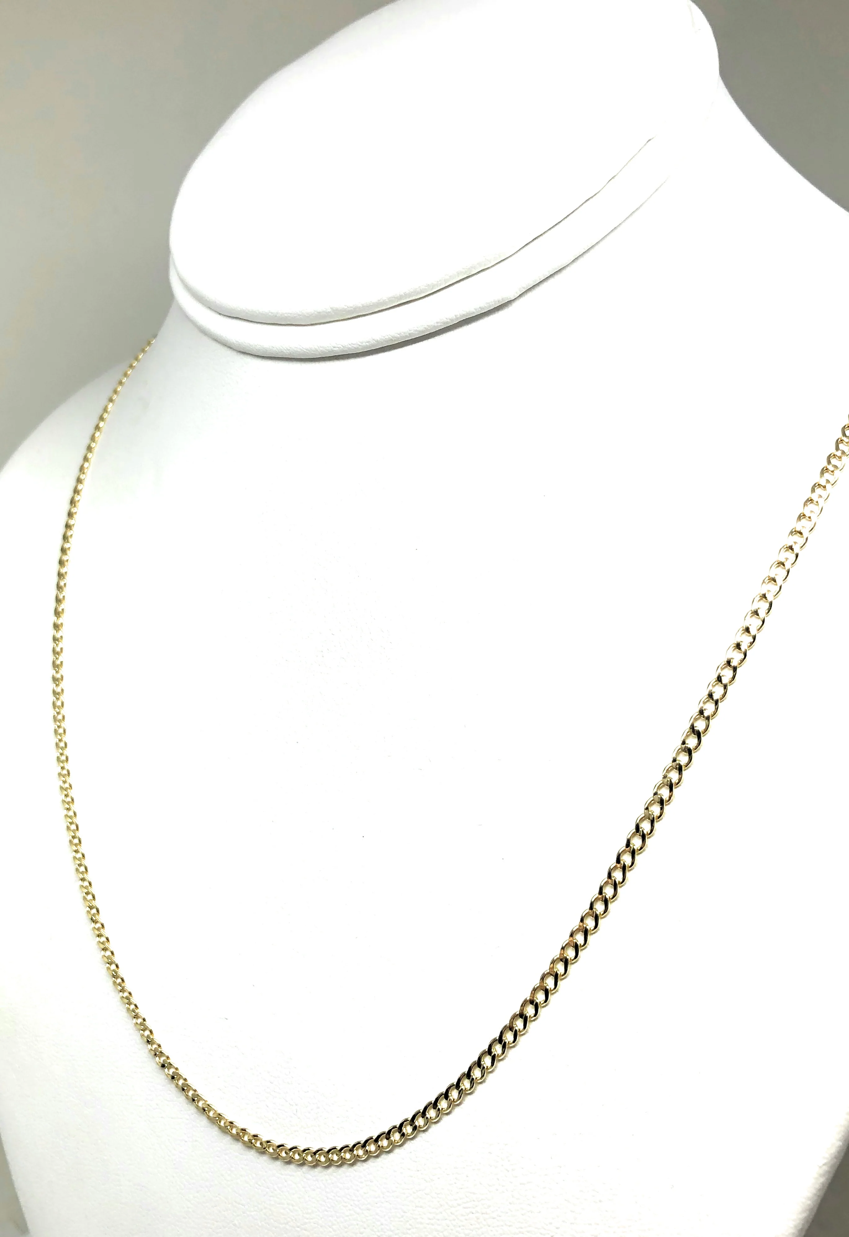 14k Solid Gold Cuban CURB Link Chain 18-24 inches 2.5mm (Semi-Hollow Style) - Image 6