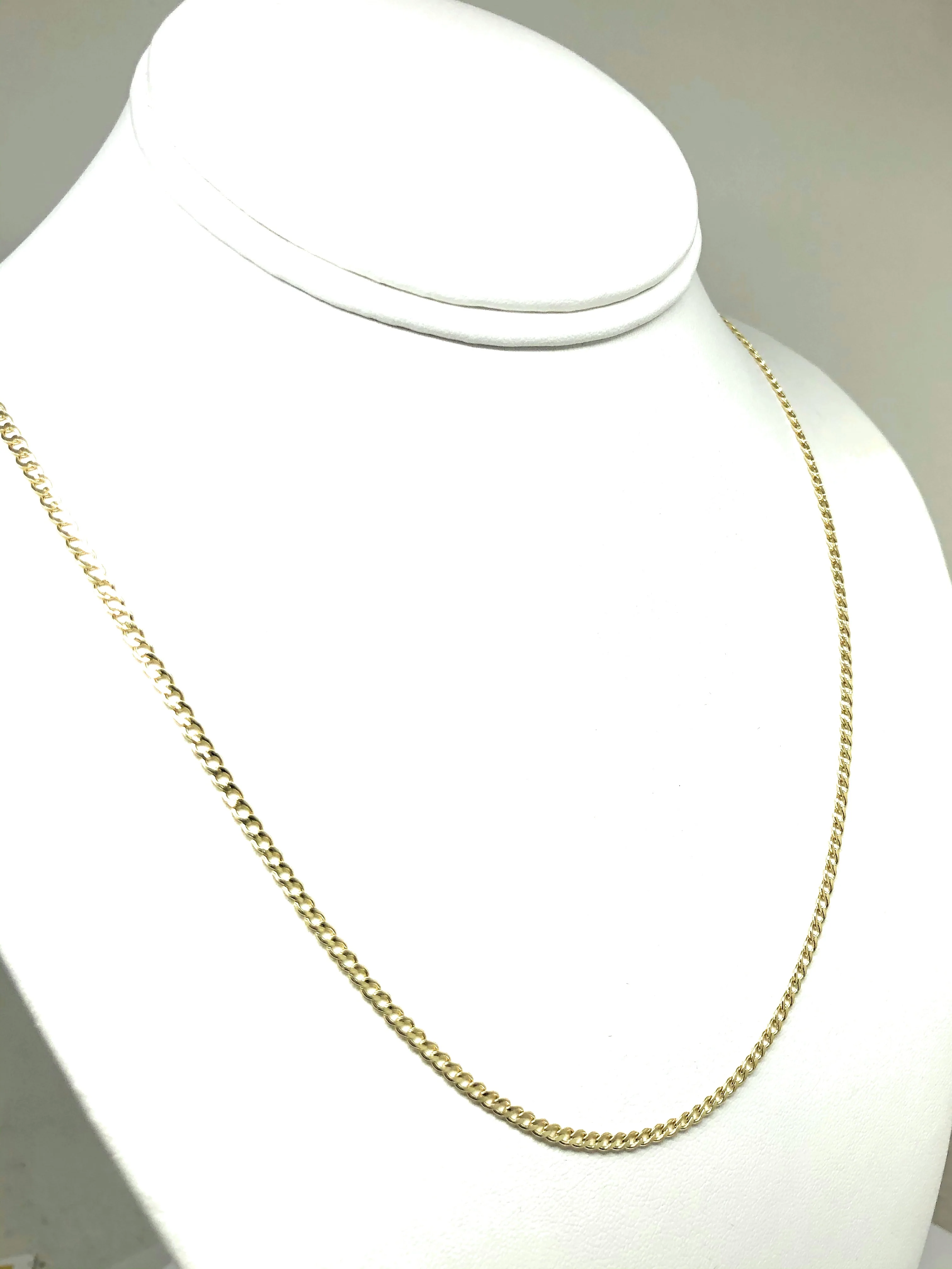 14k Solid Gold Cuban CURB Link Chain 18-24 inches 2.5mm (Semi-Hollow Style) - Image 8