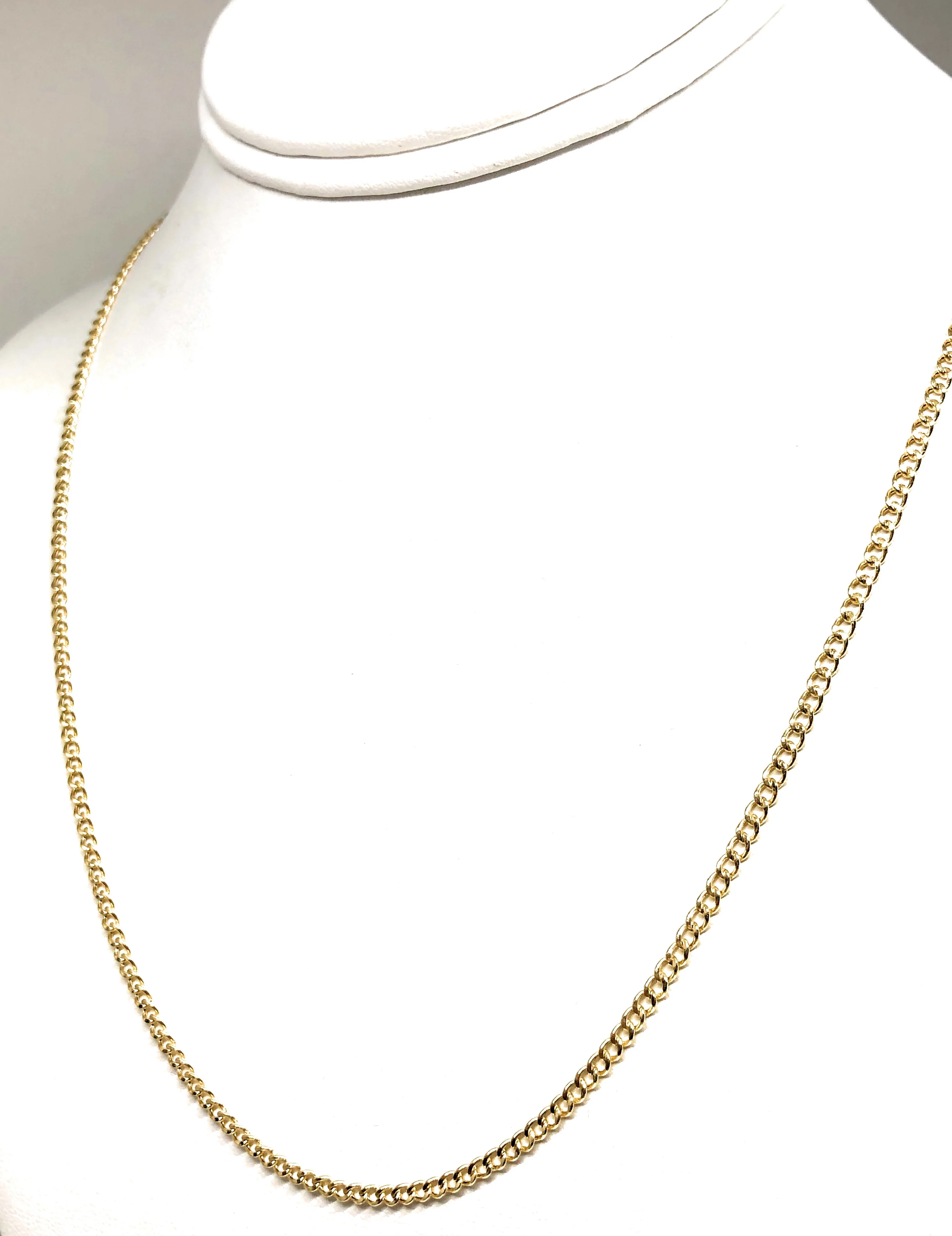 14k Solid Gold Cuban CURB Link Chain 18-24 inches 2.5mm (Semi-Hollow Style) - Image 9