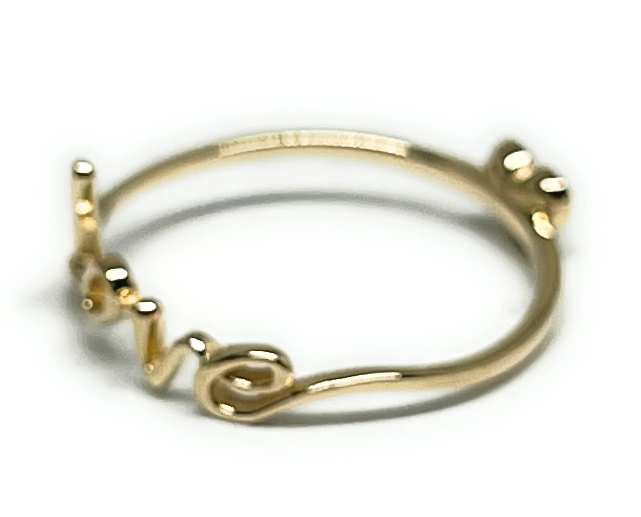 14k Solid Gold Cursive "LOVE" CZ Heart Ring (FC 295) - Image 2