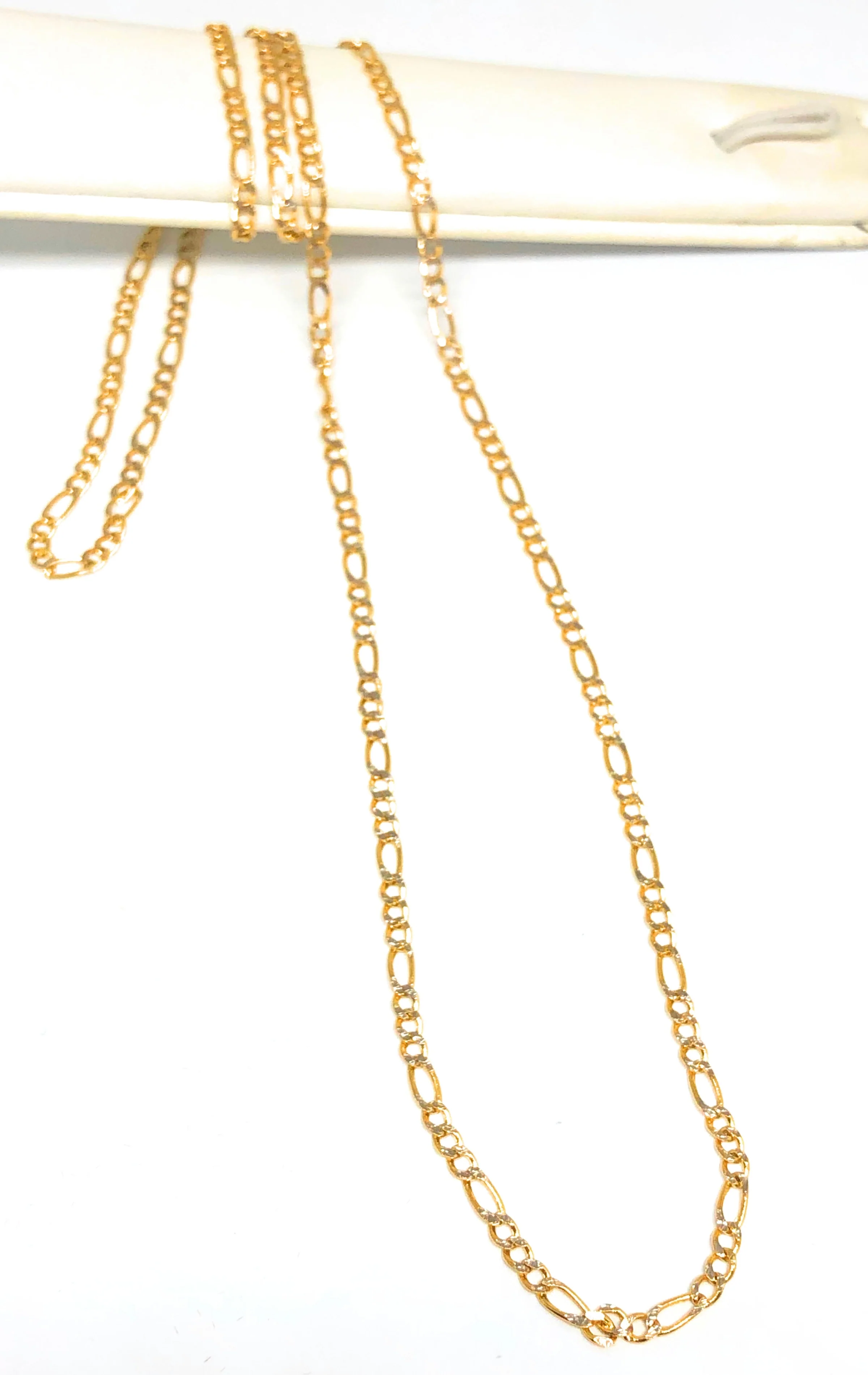 14k Solid Gold Figaro Chain 18-24 inches 2.2mm (Semi-Hollow Style) - Image 7