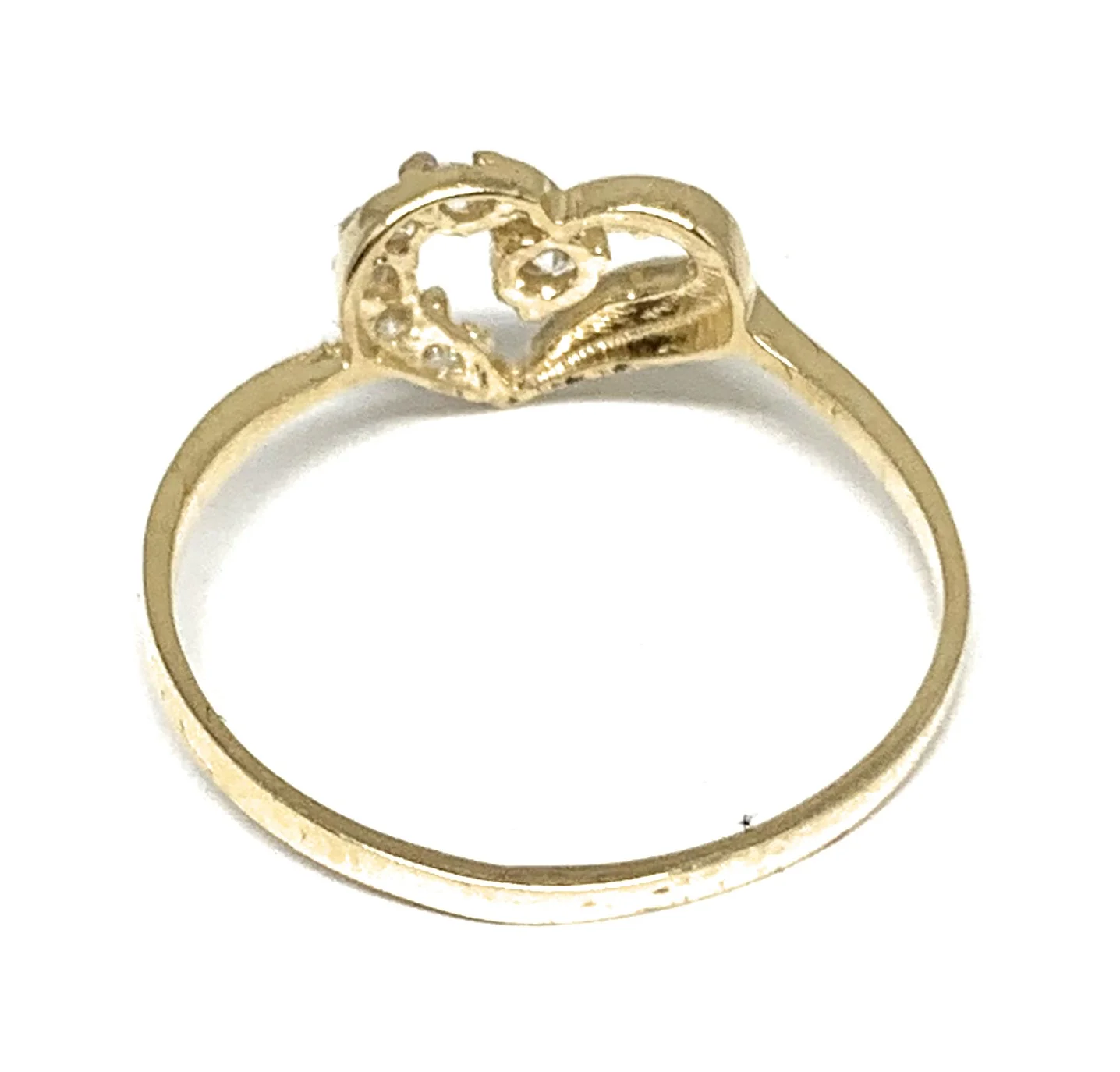 14k Solid Gold Heart CZ Ring - Image 3