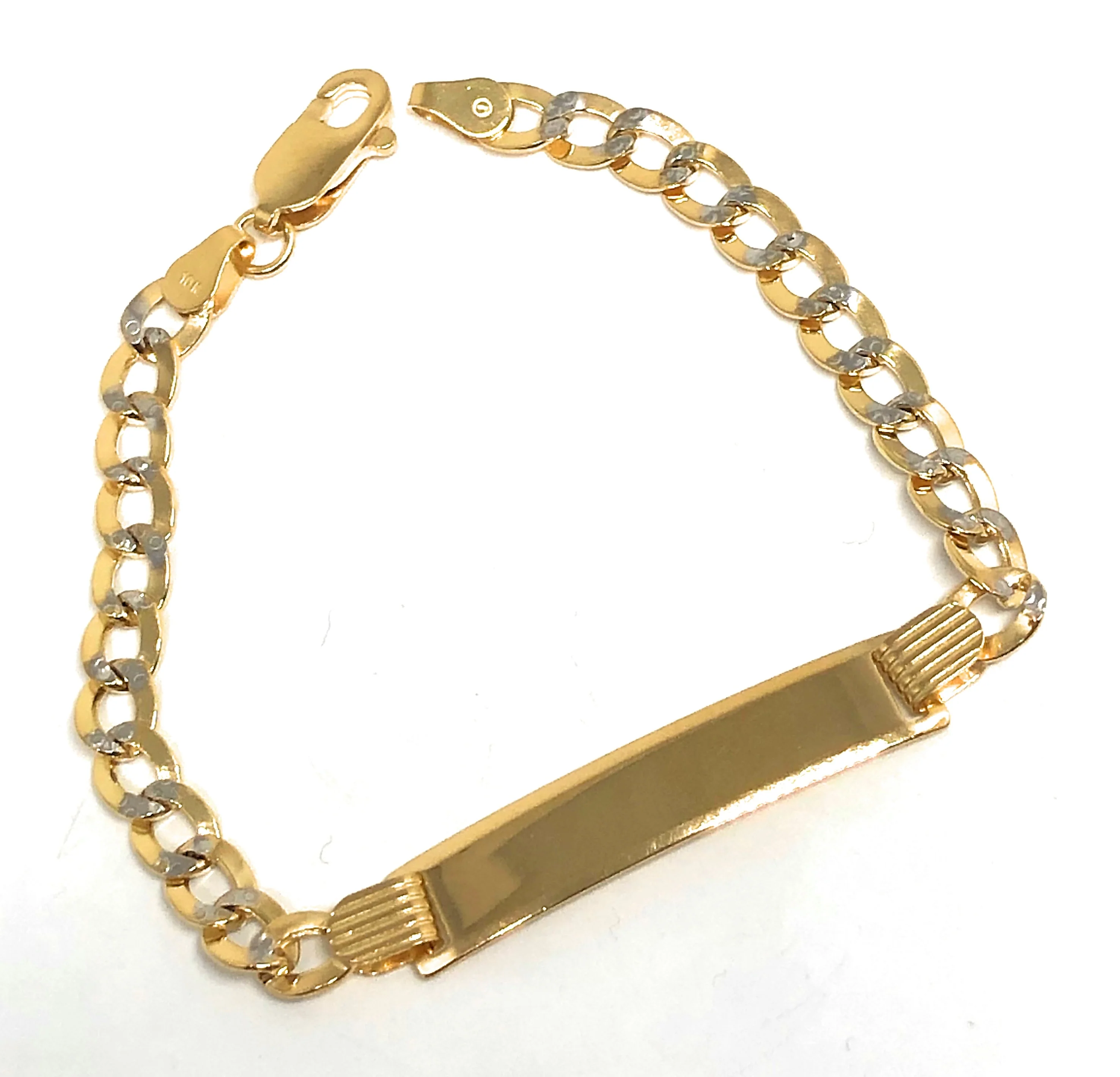 14k Solid Gold Kids 0-8 ID Cuban Link Brracelet 6 inch length 4.5MM Width (Free Engraving, Email us name!) - Image 3