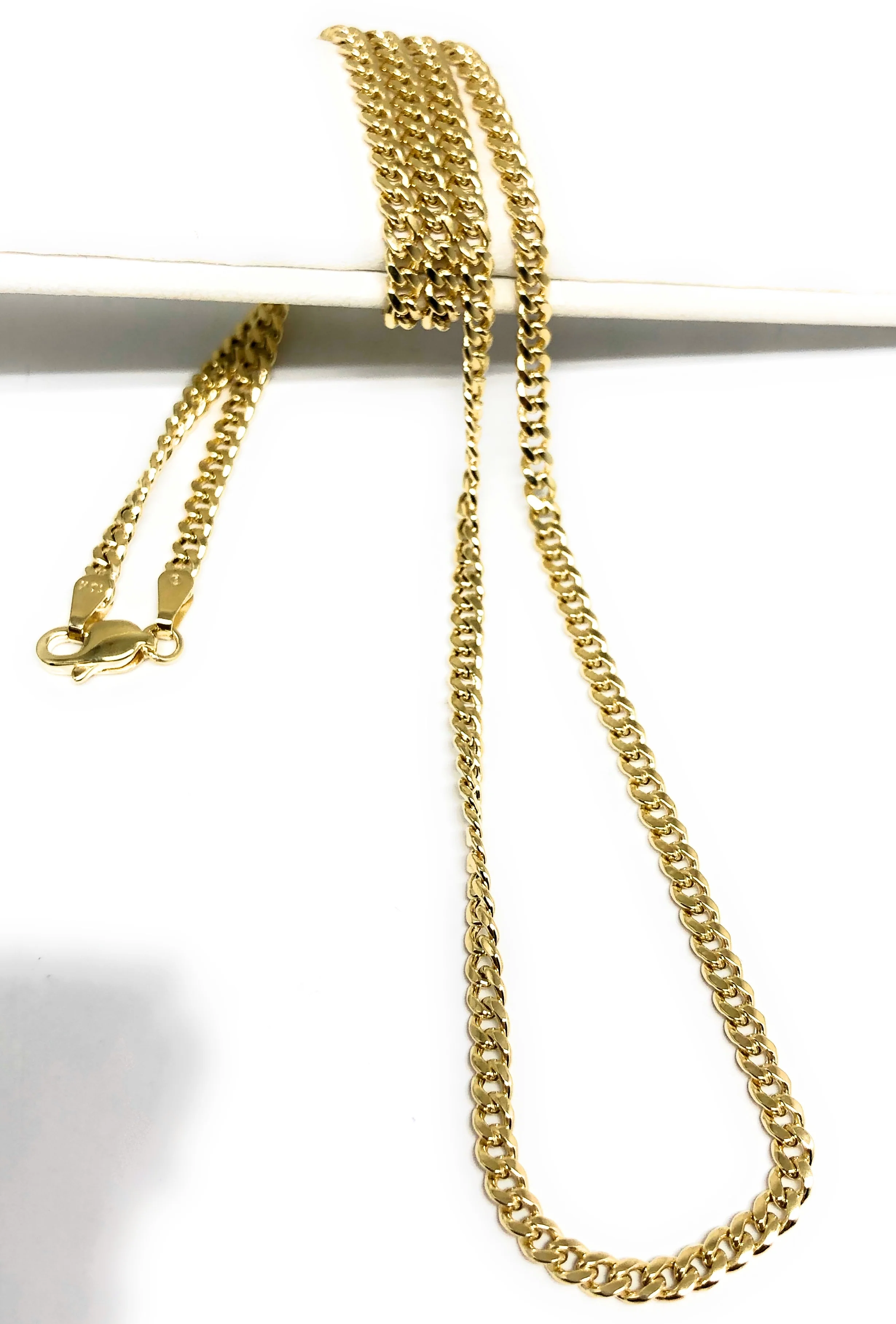 10k Solid Gold Miami Cuban Link Chain 18-26 inches 3mm (Semi-Hollow Style) - Image 2